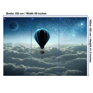wandmotiv24 Fototapete Ballon Wolken Sterne, glatt, Wandtapete, Motivtapete, matt, Vliestapete