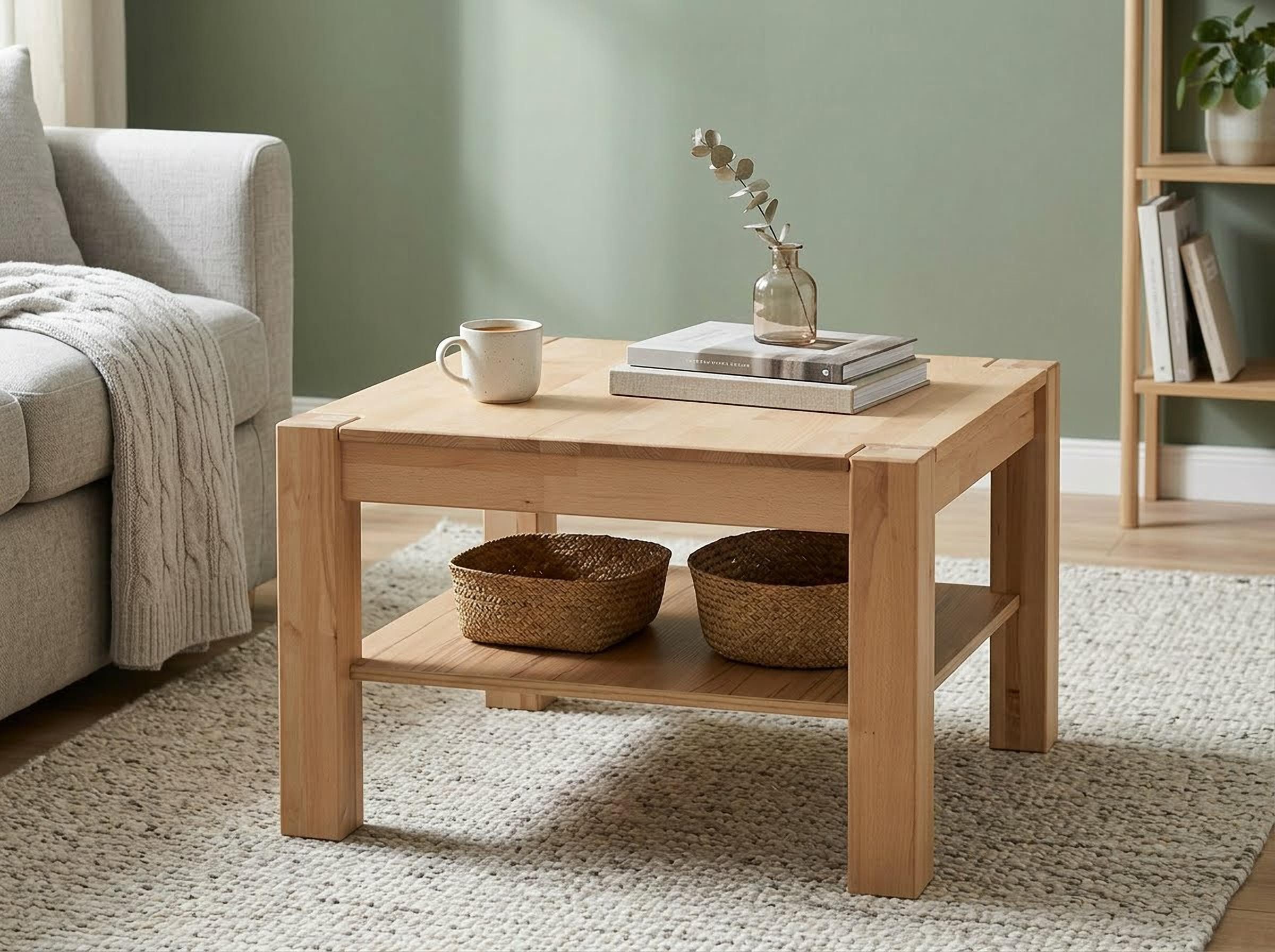 VOGL Möbelfabrik Couchtisch Toronto, in 2 Größen, mit Ablageboden, teilmassiv, Höhe 46 cm, Made in Germany