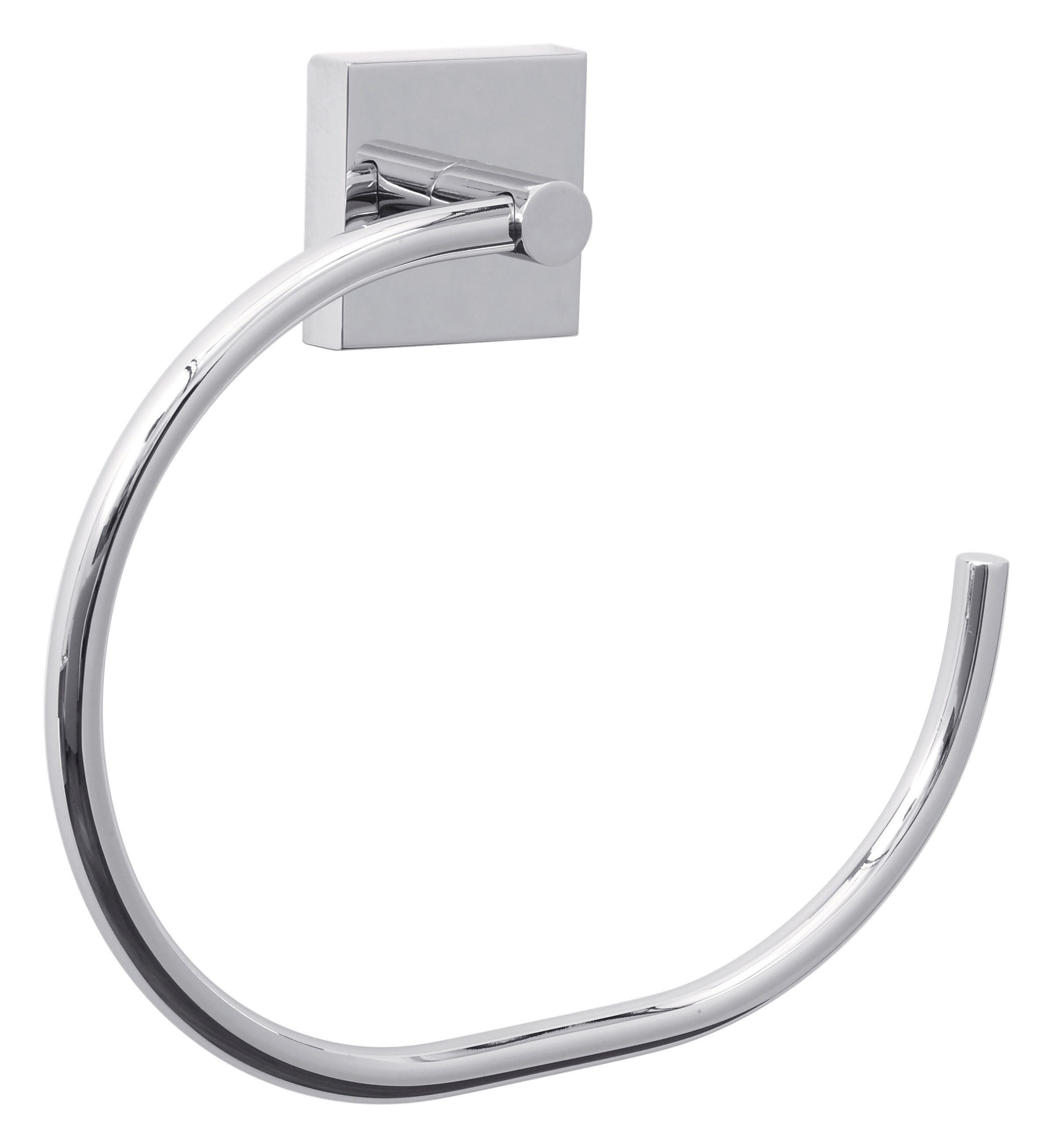 tesa Handtuchstange EKKRO Badetuchstange ohne Bohren - 5 cm : 64,5 cm : 6,0 cm, selbstklebende Handtuchhalterung - chrom - silber glänzend