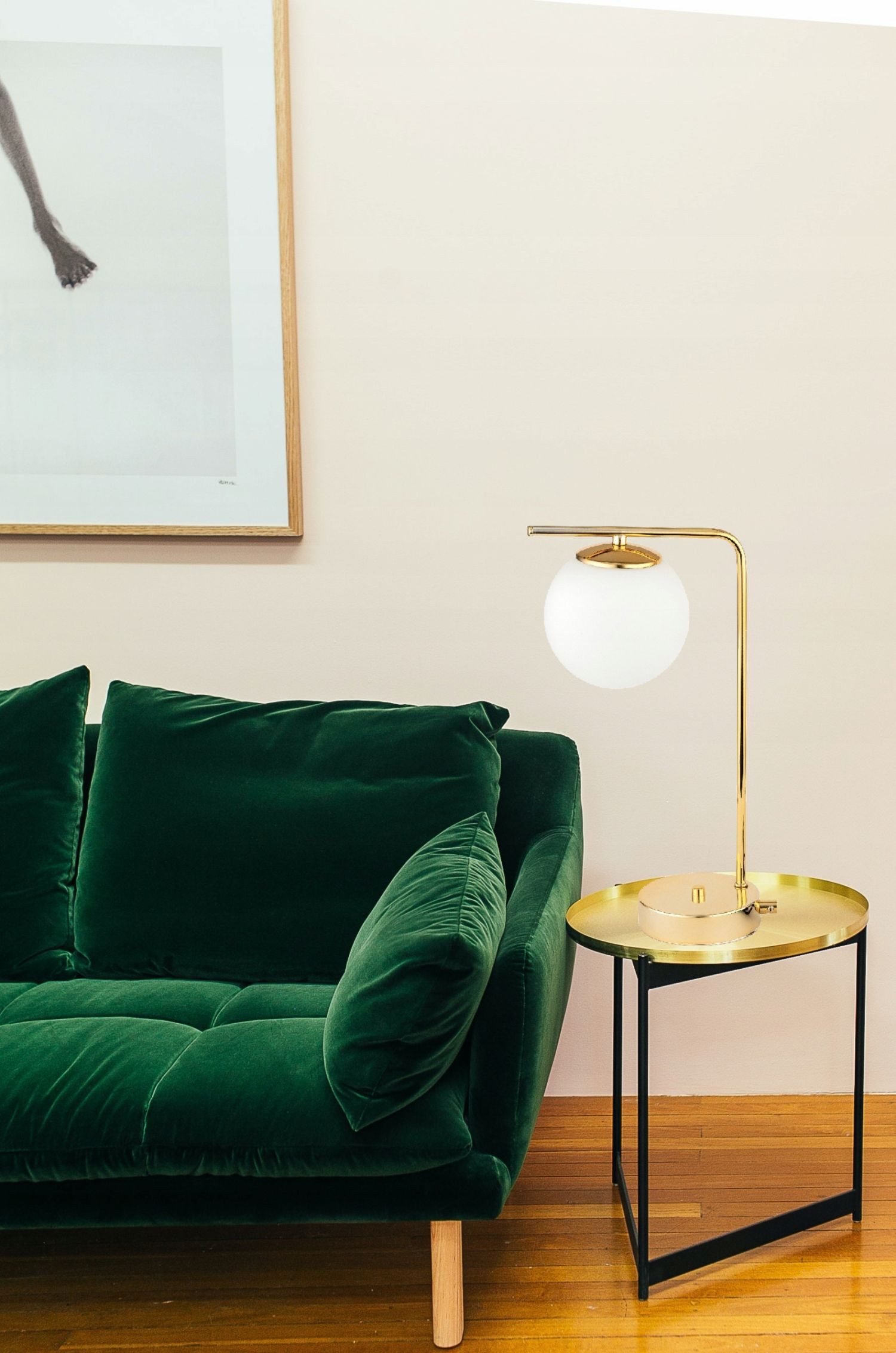 Licht-Erlebnisse Schreibtischlampe LIOR, ohne Leuchtmittel, E27 38 cm Kugelschirm Modern Tischleuchte