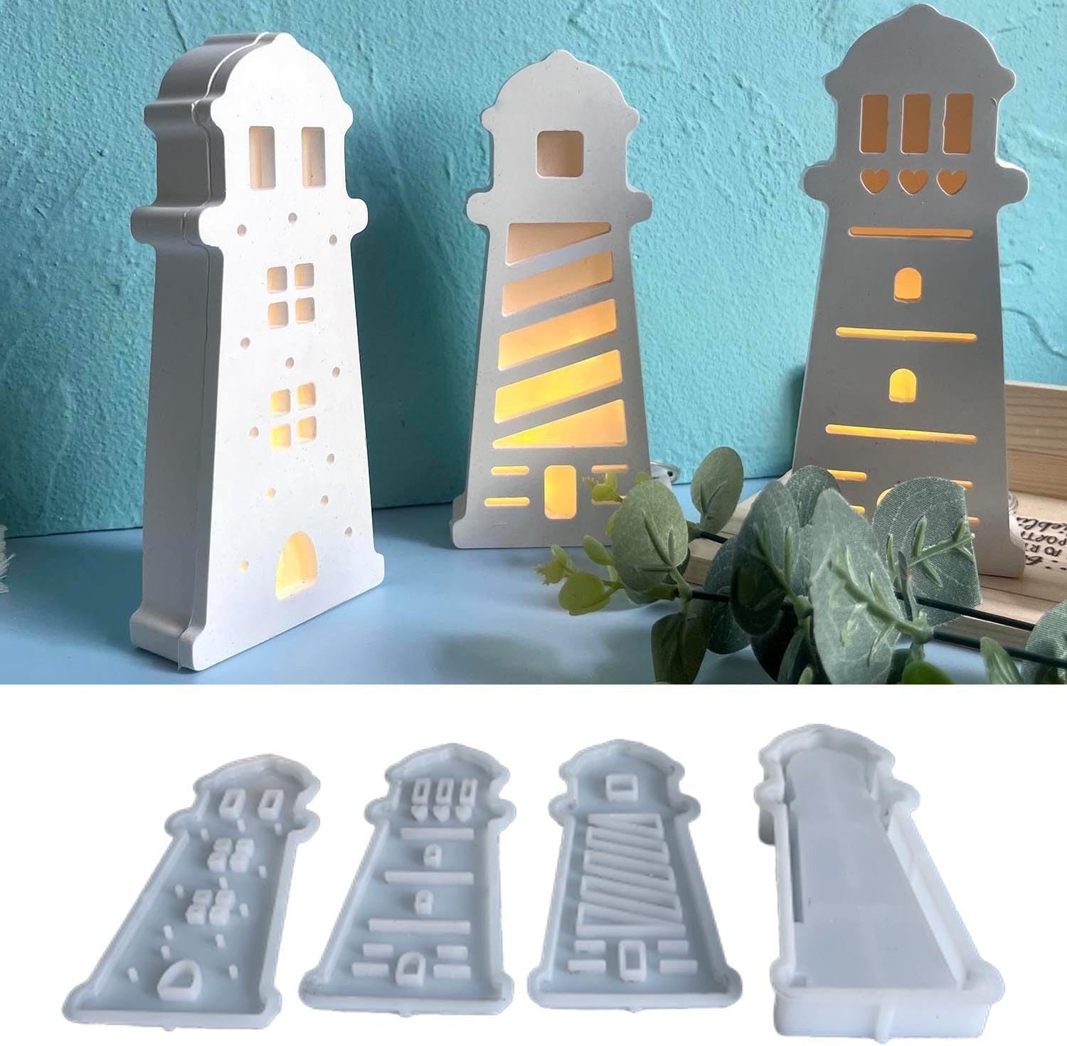 FOUORTUNATE-BEE Silikonform 4er Set Silikonformen im maritimen Design – ideal für DIY-Dekorationen, (4-tlg), Maritime Silikonformen 4 Stück – perfekt fürKerzen oder Bastelprojekte