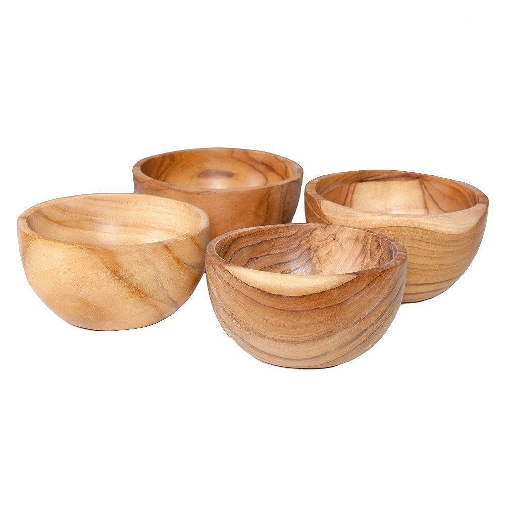 LebensWohnArt Dekoschale 4tlg. Set Teak Schale LOLA ca.9cm Deko-Schale