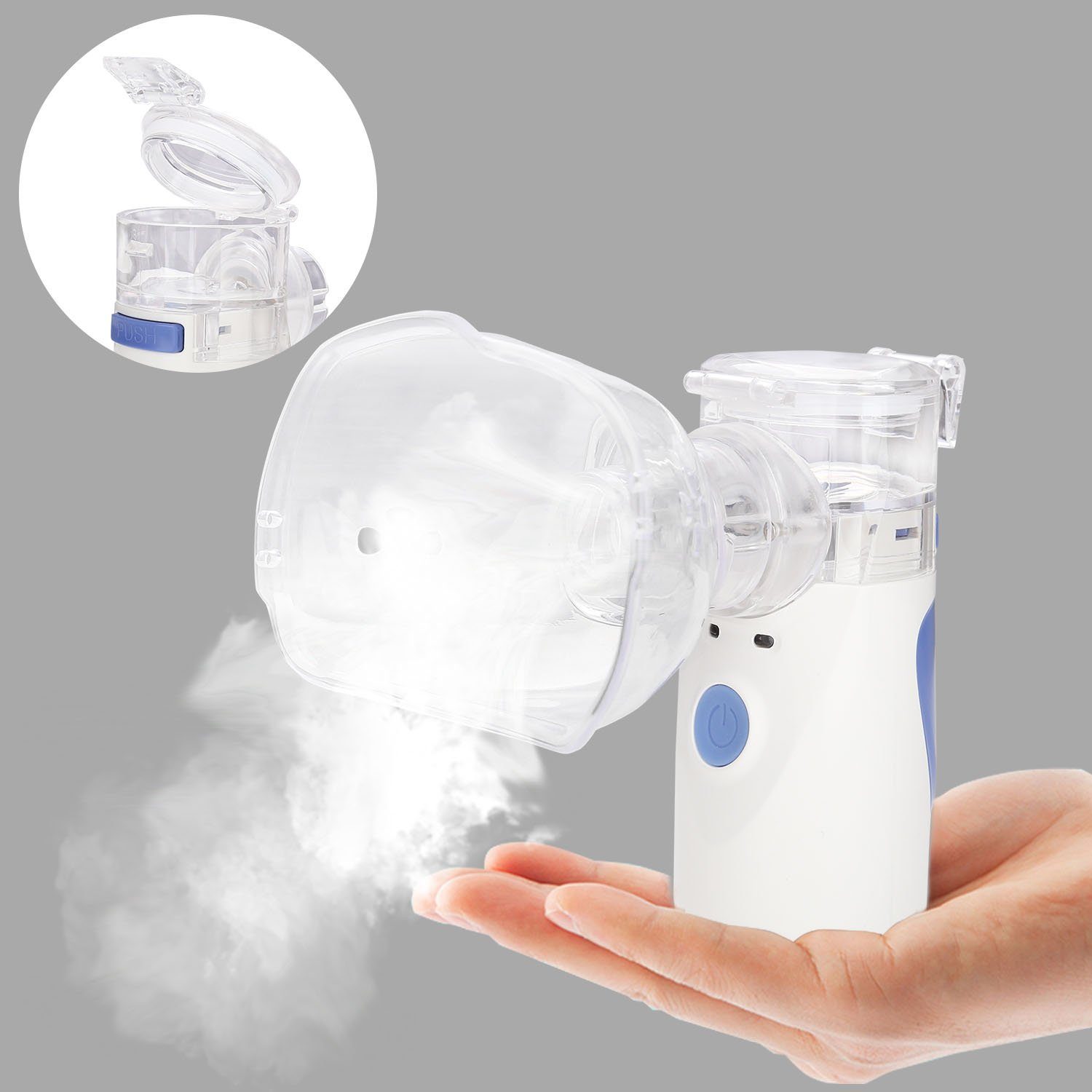 Clanmacy Inhalator Inhalator Handheld Inhaliergerät ideal für unterwegs  Vernebler Nano Zerstäuber, Nicht nur für Erwachsene, sondern auch für  Kinder geeignet.