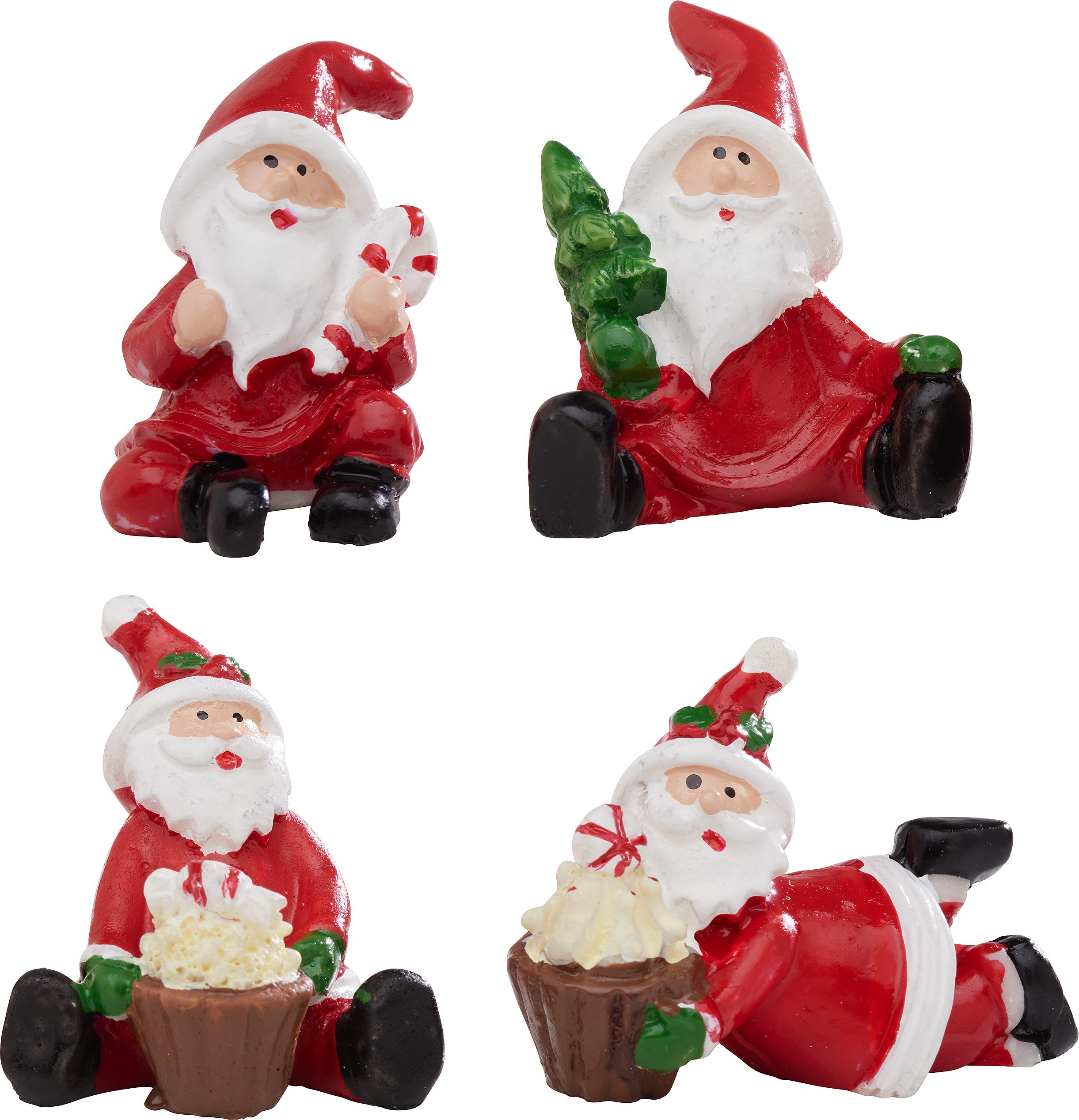 VBS Dekofigur Mini Santa Claas, 4 Stück