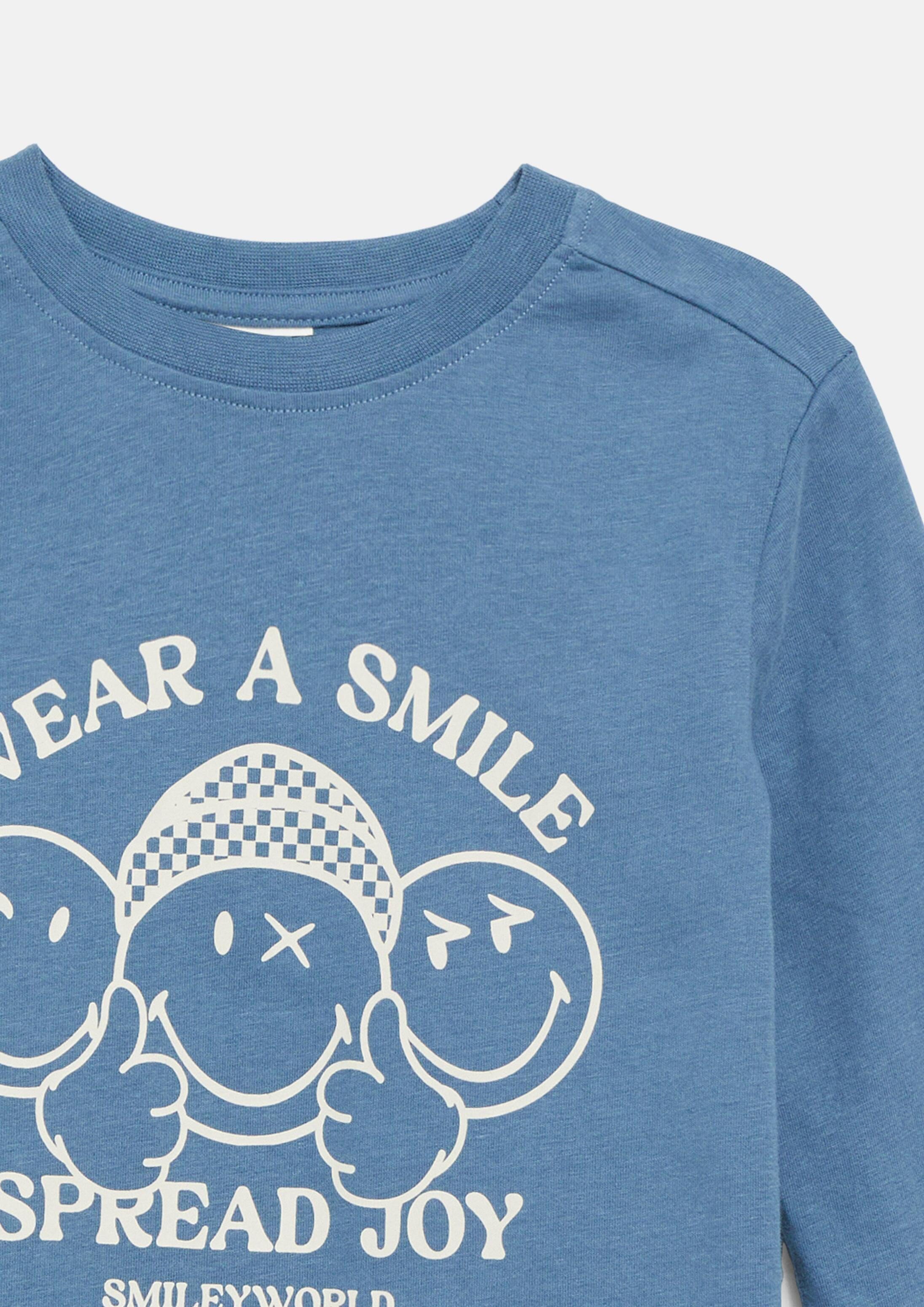 s.Oliver Langarmshirt T-Shirt Smiley® Longsleeve mit Front- und Ärmelprint – Bild 4 von 4