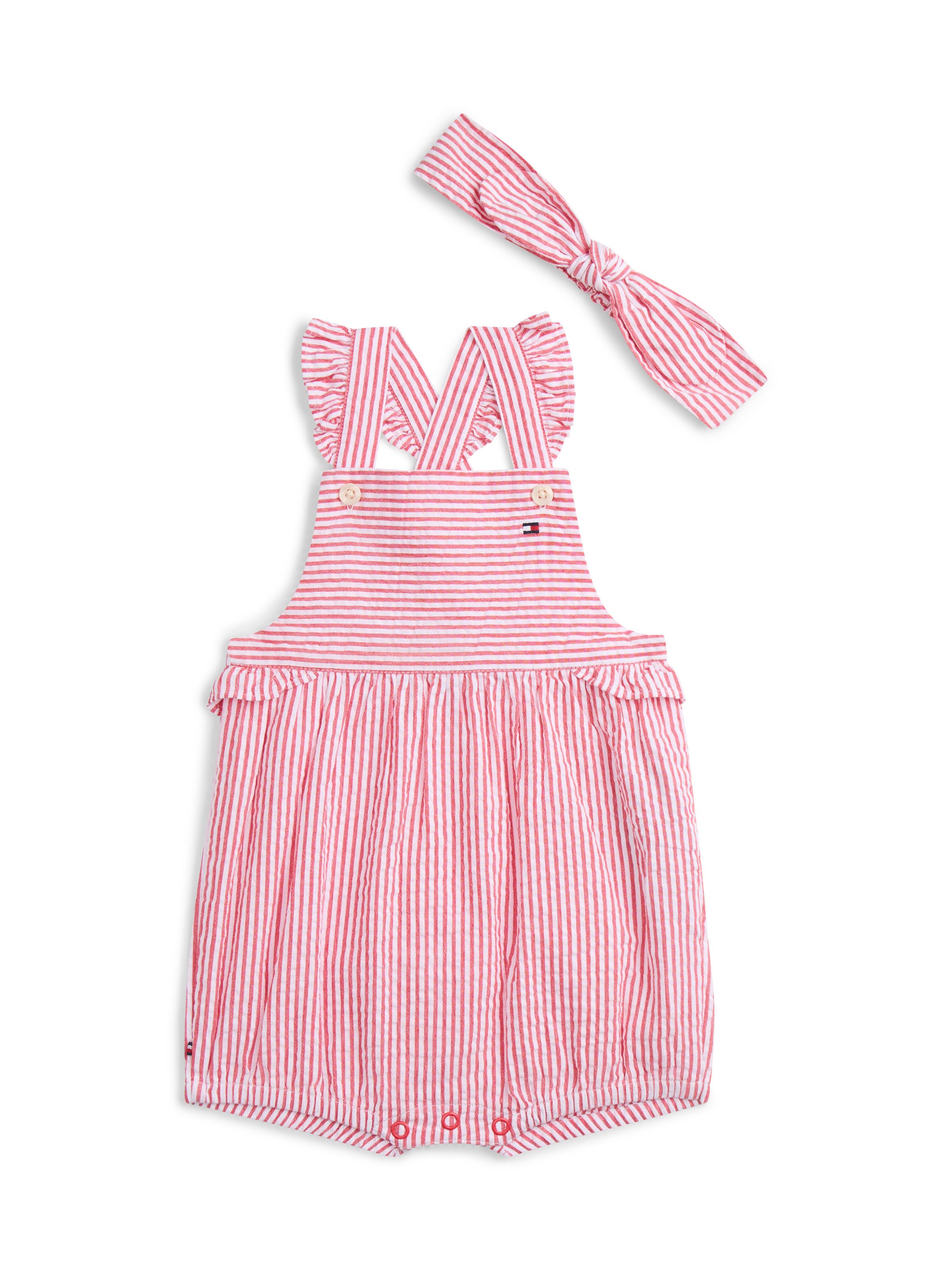 Tommy Hilfiger Neugeborenen-Geschenkset SEERSUCKER SHORTY SET (Set, 2-tlg., 2) niedliches Set für Babys, reine Baumwolle