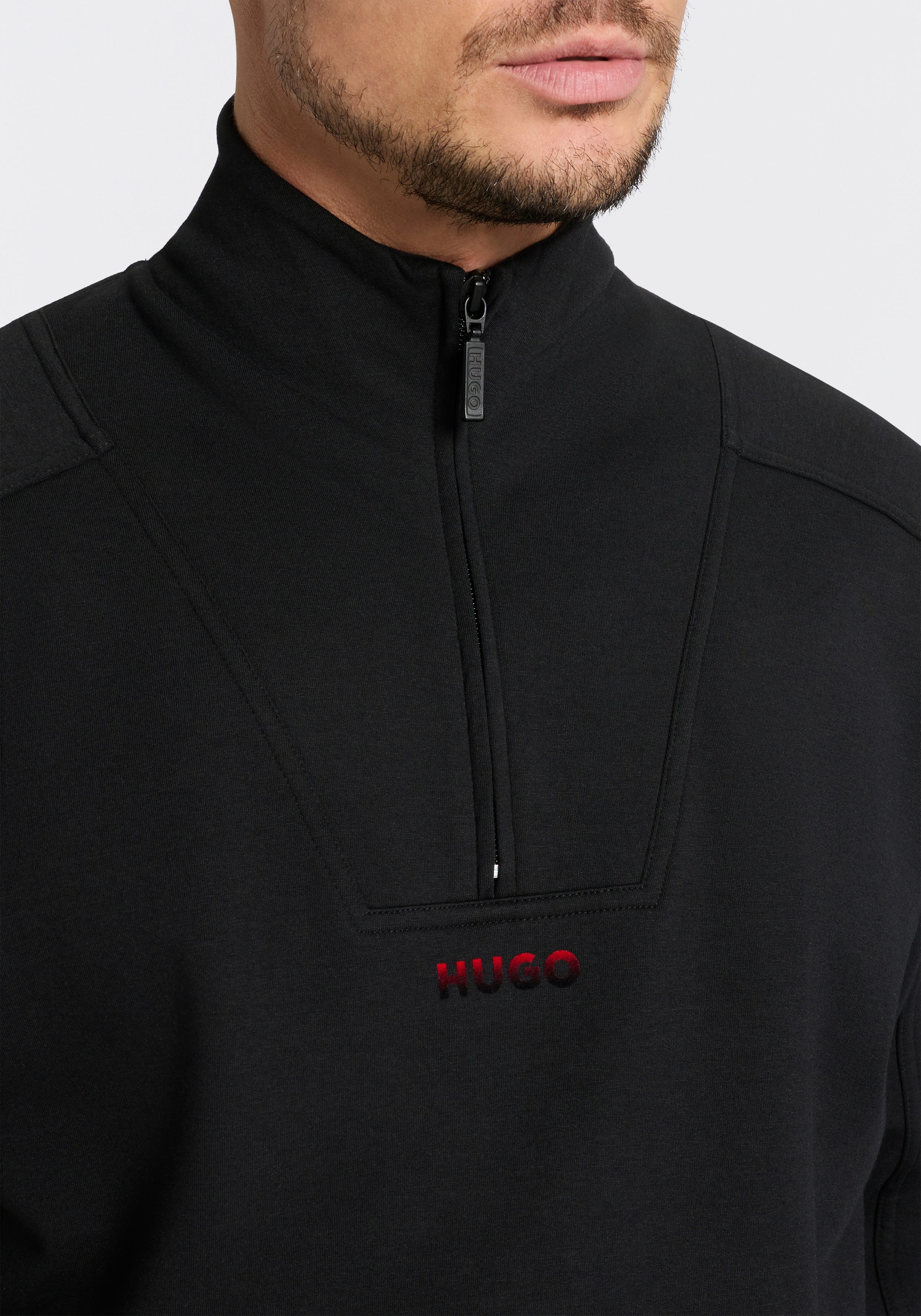HUGO Sweatshirt Troyerkragen mit Reißverschluss – Bild 4 von 5