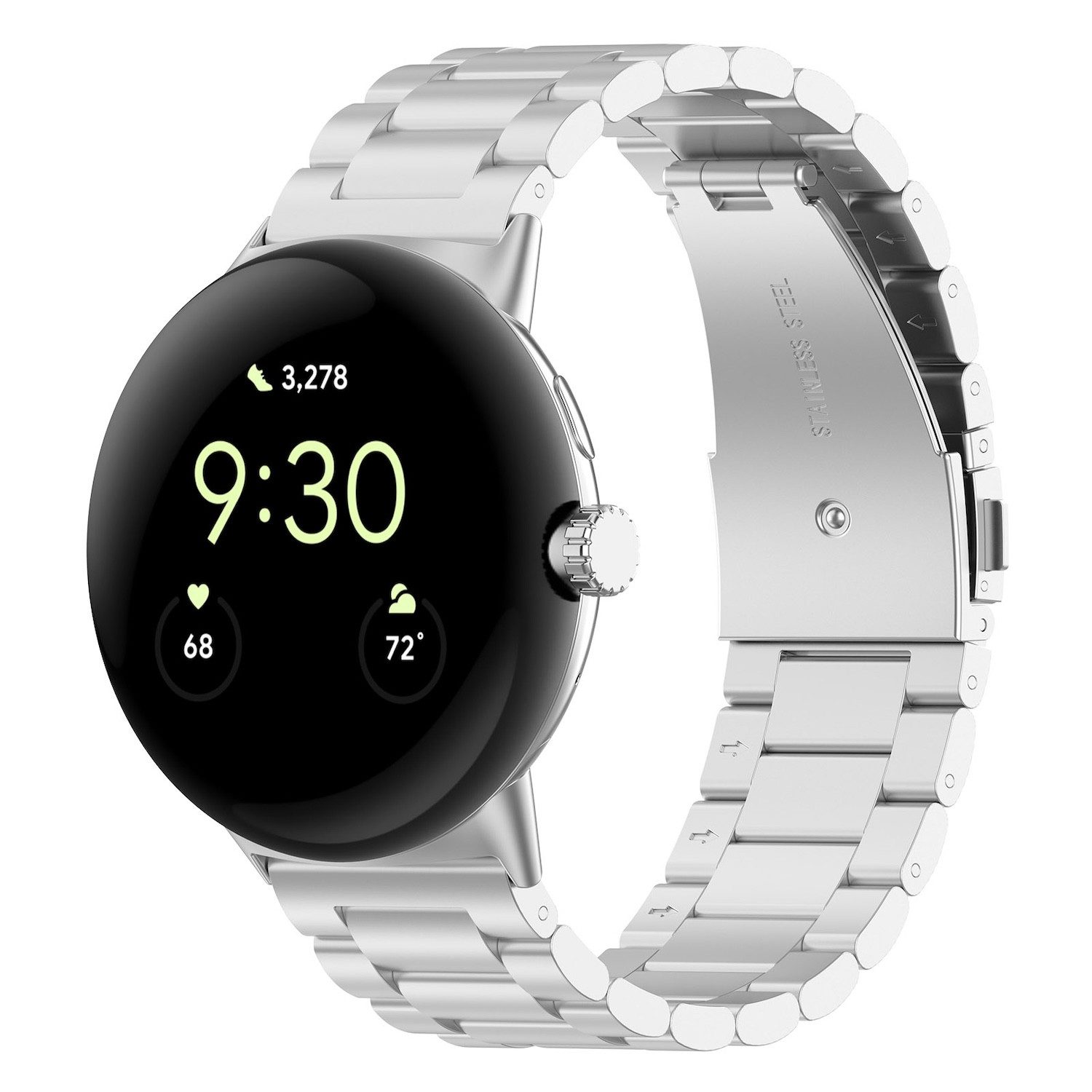 Wigento Smartwatch-Armband Für Google Pixel Watch 3 45mm Three Bead Edelsta günstig online kaufen