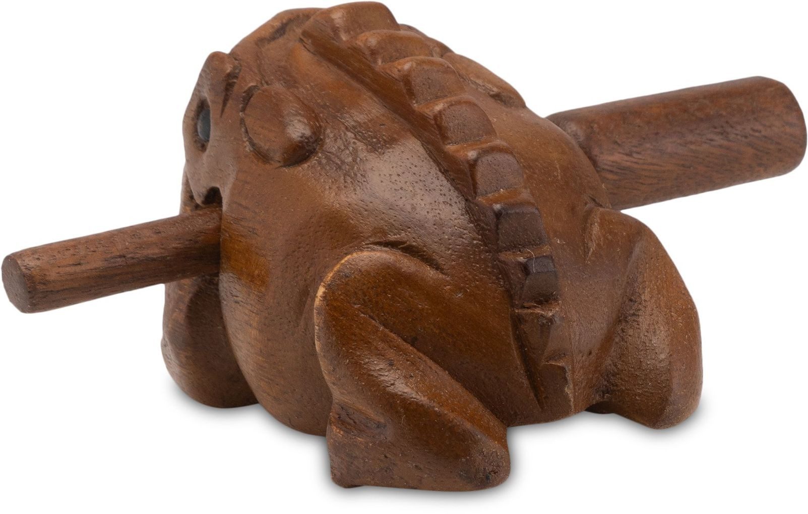 LOGOPLAY Spielzeug-Musikinstrument Klangfrosch Gr. 3, (1 tlg), Frosch Klangfrosch Gr. 3 9 cm Klangtier aus Holz Handgefertigtes