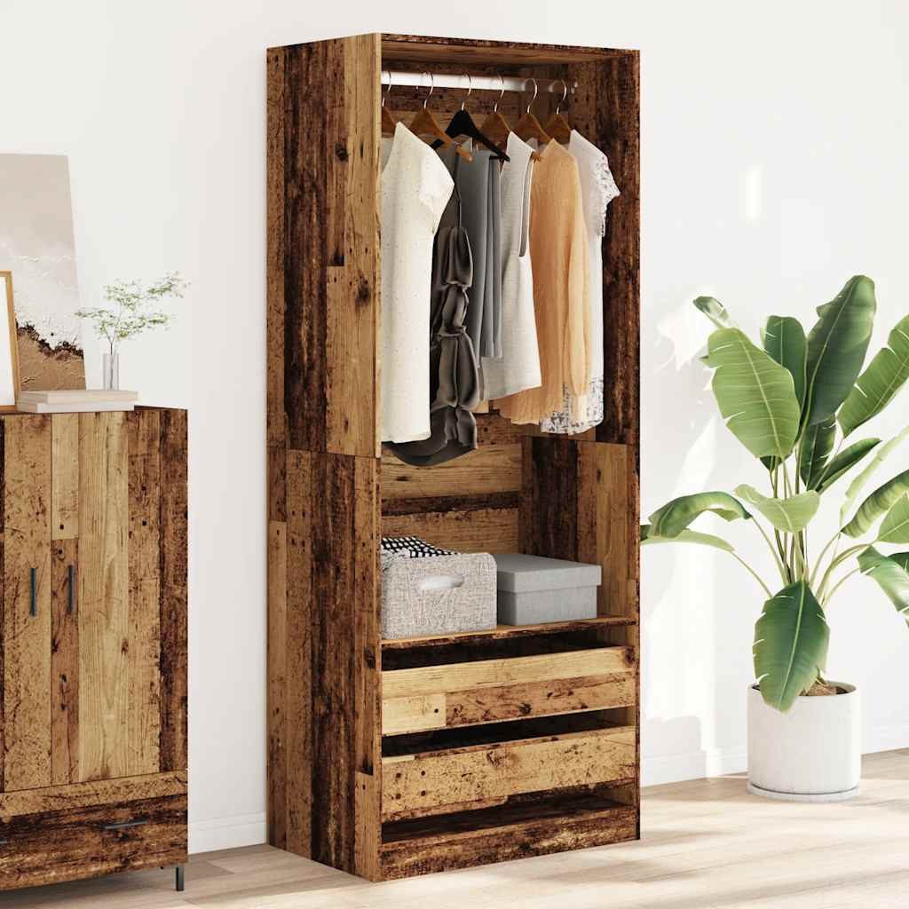 vidaXL Kleiderschrank Kleiderschrank Altholz-Optik 80x50x200 cm günstig online kaufen