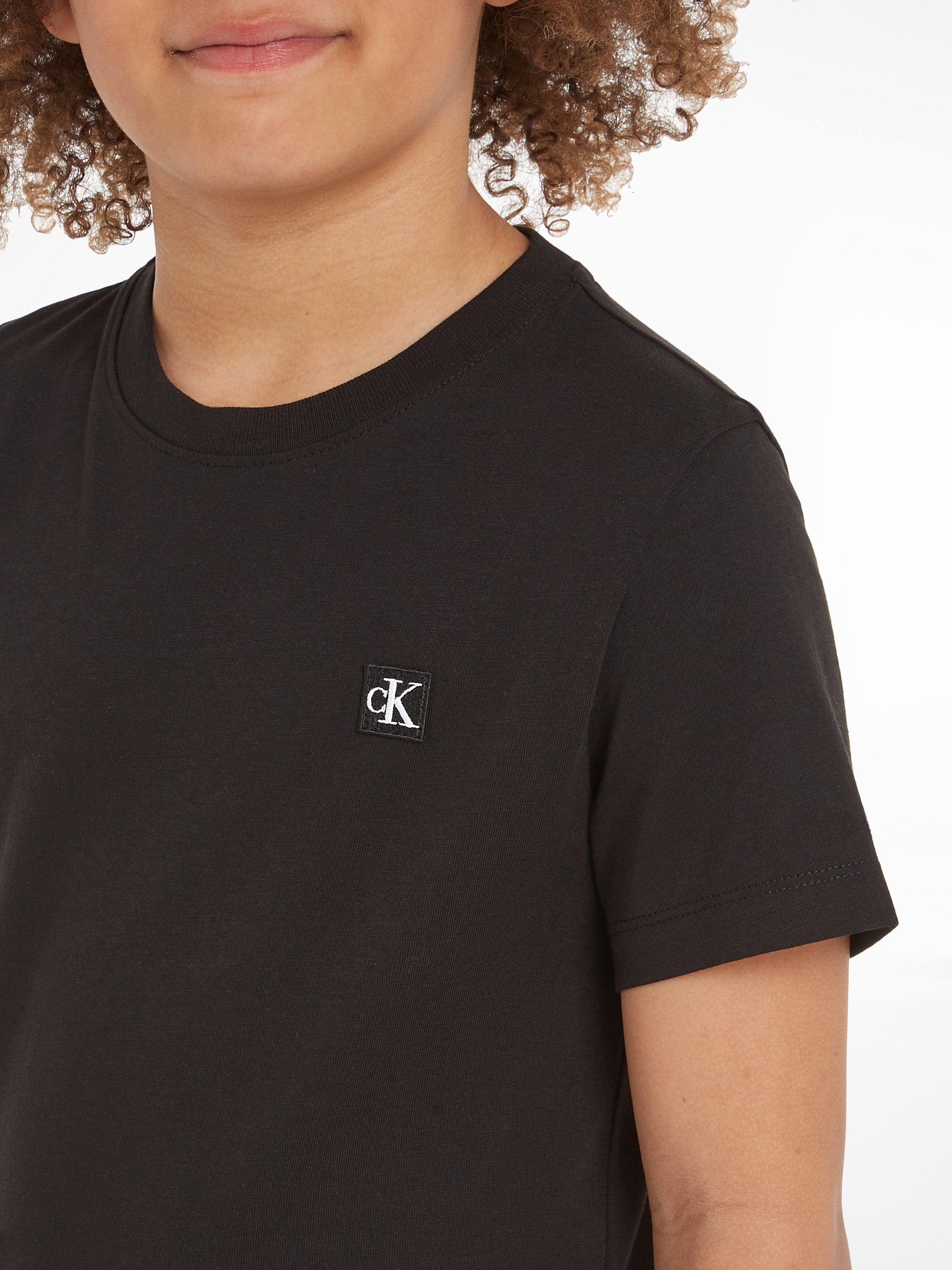 mit T-Shirt Black MINI MONOGRAM T-SHIRT Klein Logodruck BADGE Ck Jeans Calvin