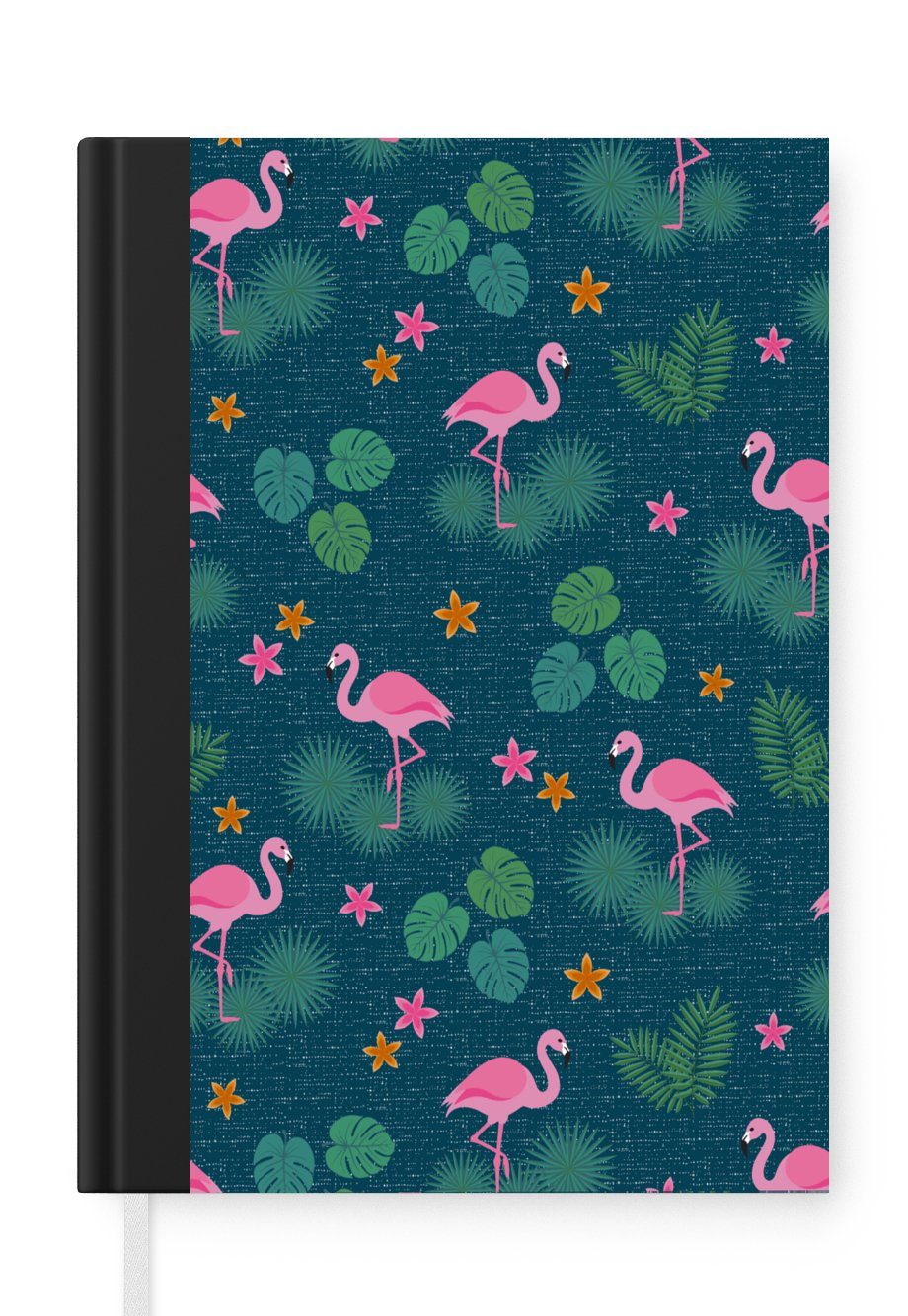 MuchoWow Notizbuch Tagebuch, A5, Journal, Notizheft, Haushaltsbuch Muster, Pflanzen - - Merkzettel, 98 Seiten, Flamingo