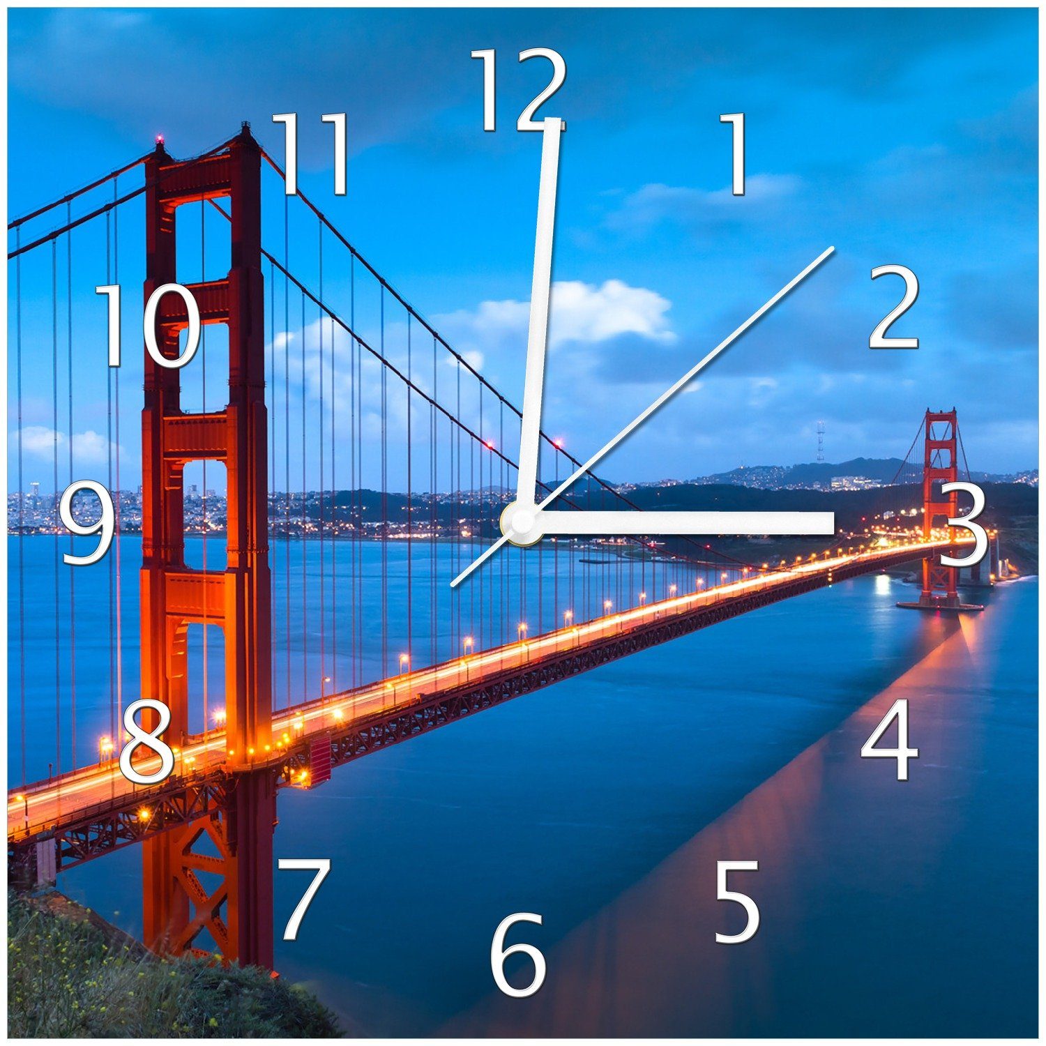 San Francisco Golden Wallario Gate (Glasuhr) USA in Bridge Wanduhr