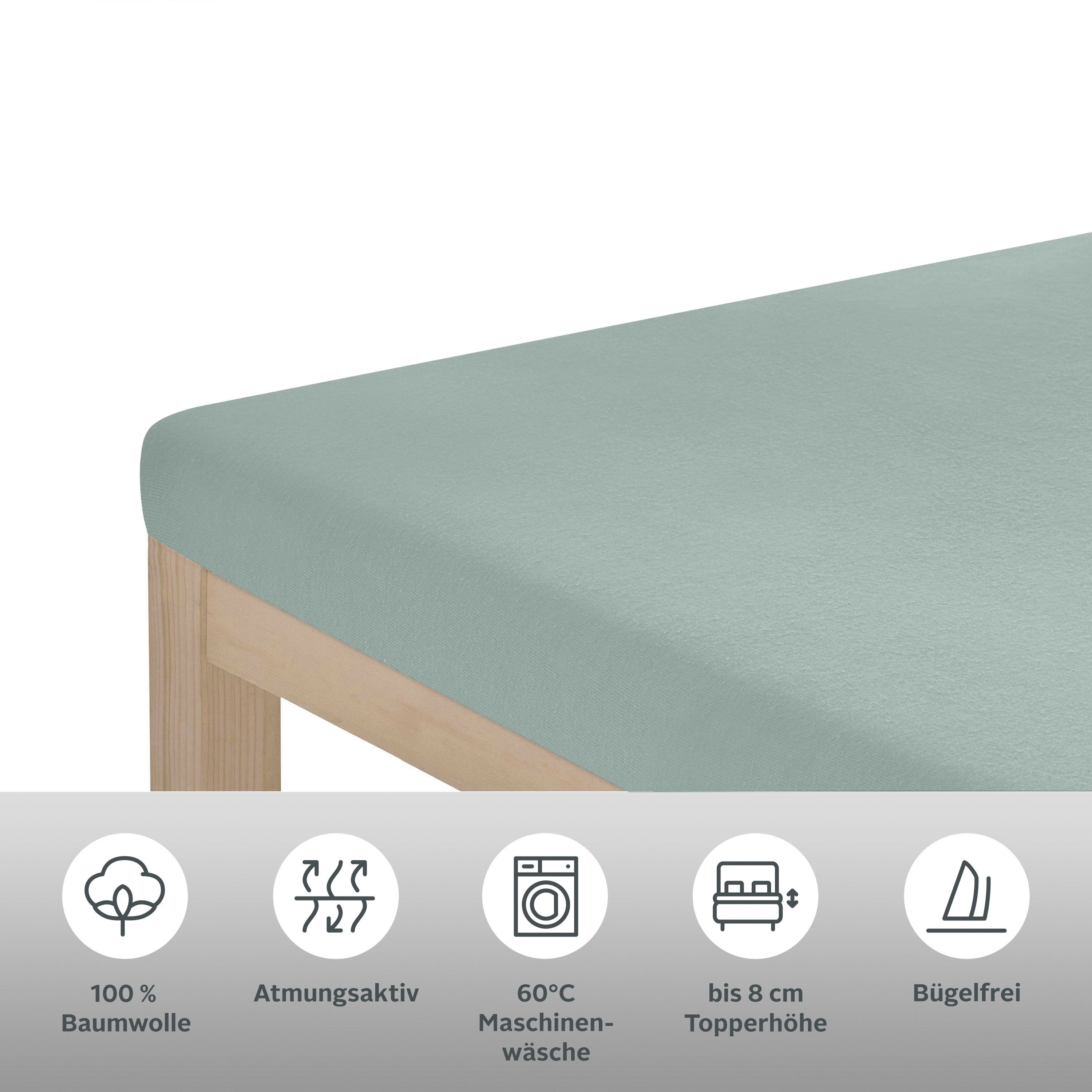 OTTO home Spannbettlaken Physalis Topper COMFORT, Jersey-Elasthan, Gummizug: rundum, (1 Stück), bis 10 cm Höhe, Bettlaken, Laken, in Comfort & Premium Qualität – Bild 3 von 3