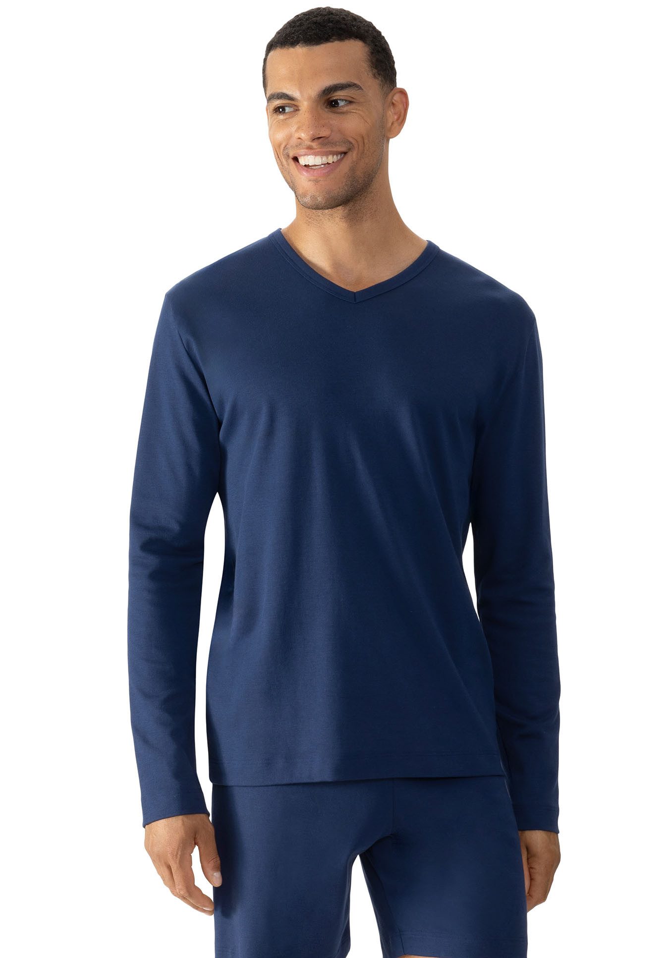 Mey Langarmshirt "Solid Night" T-Shirt aus Interlock-Jersey günstig online kaufen