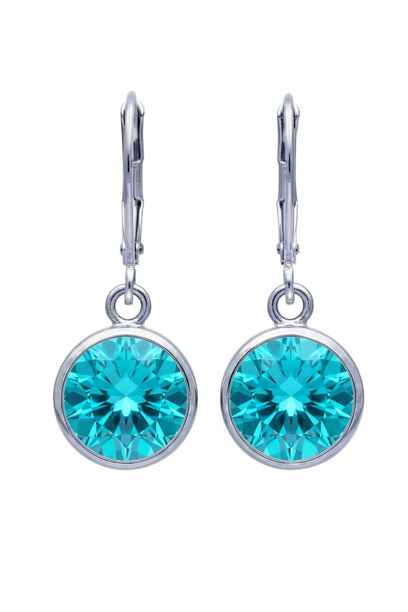 Karisma Schmuck Paar Ohrhänger Damen Silber 925 Ohrringe Ohrhänger Zirkonia 10mm, Steine Klipverschluss