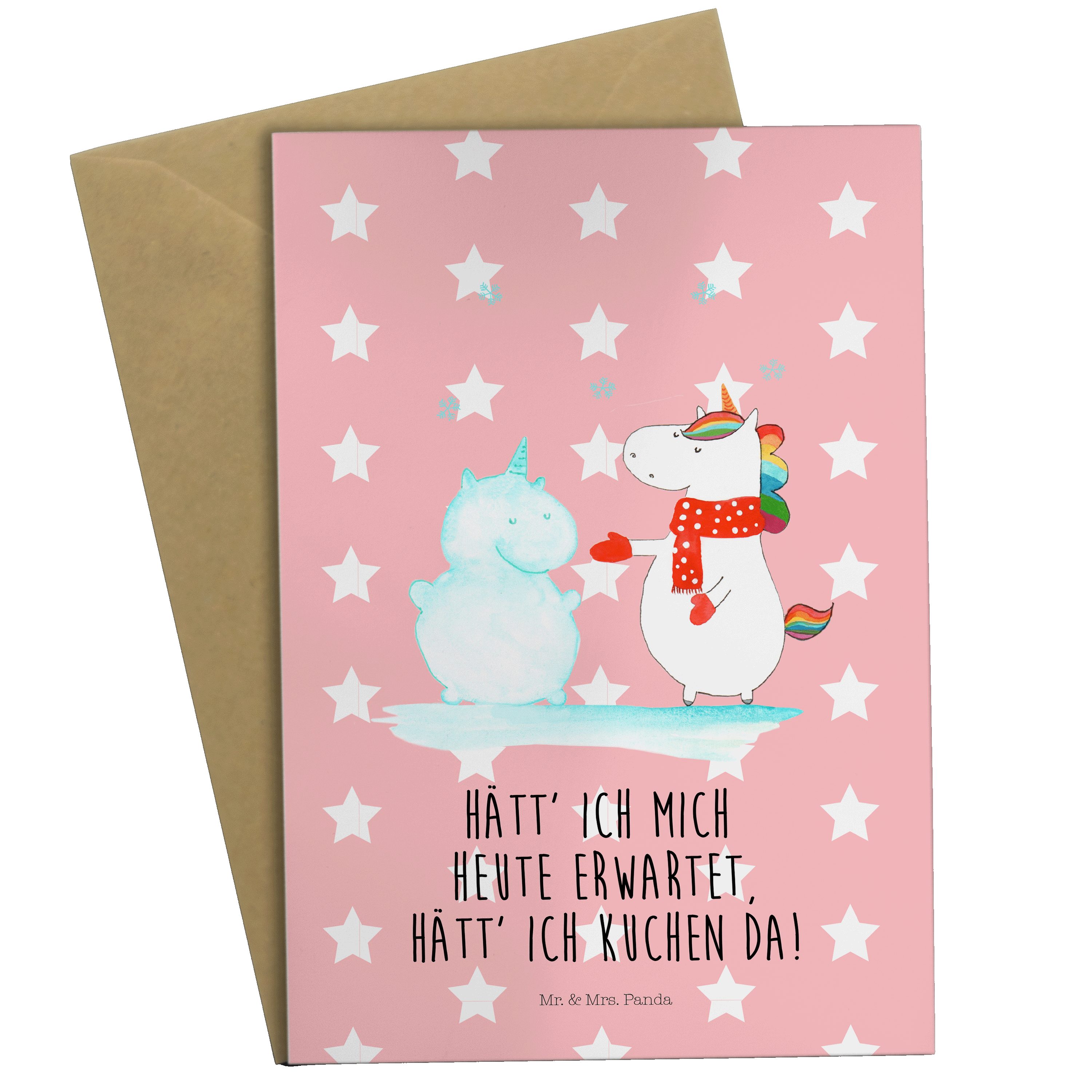 Mr. & Mrs. - Pastell - Geburtsta Kuchen, Grußkarte Panda Karte, Schneemann Einhorn Rot Geschenk