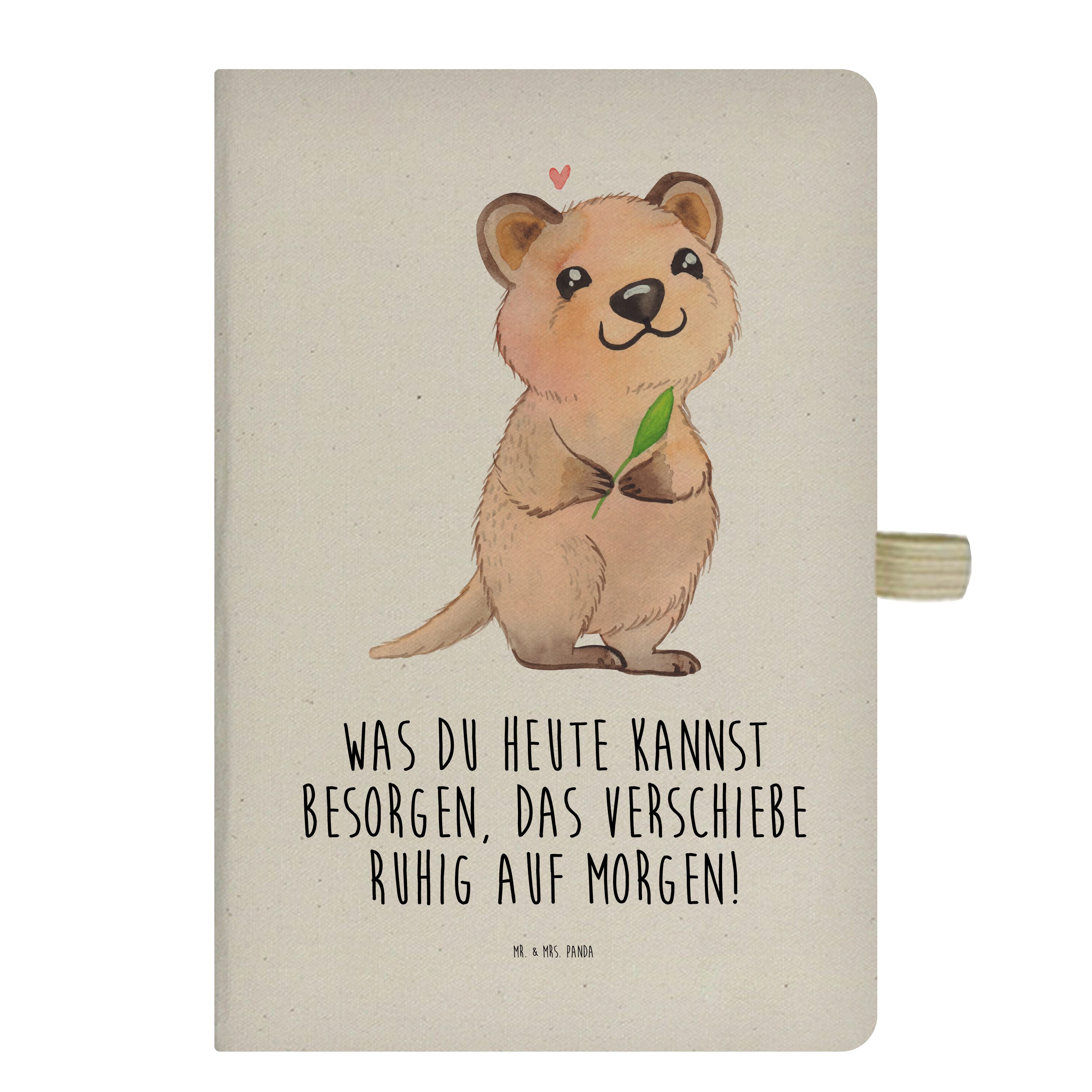 Mr. & Mrs. Panda Notizbuch Quokka Happy - Transparent - Geschenk, Gute Laune, Aufschieberitis, S