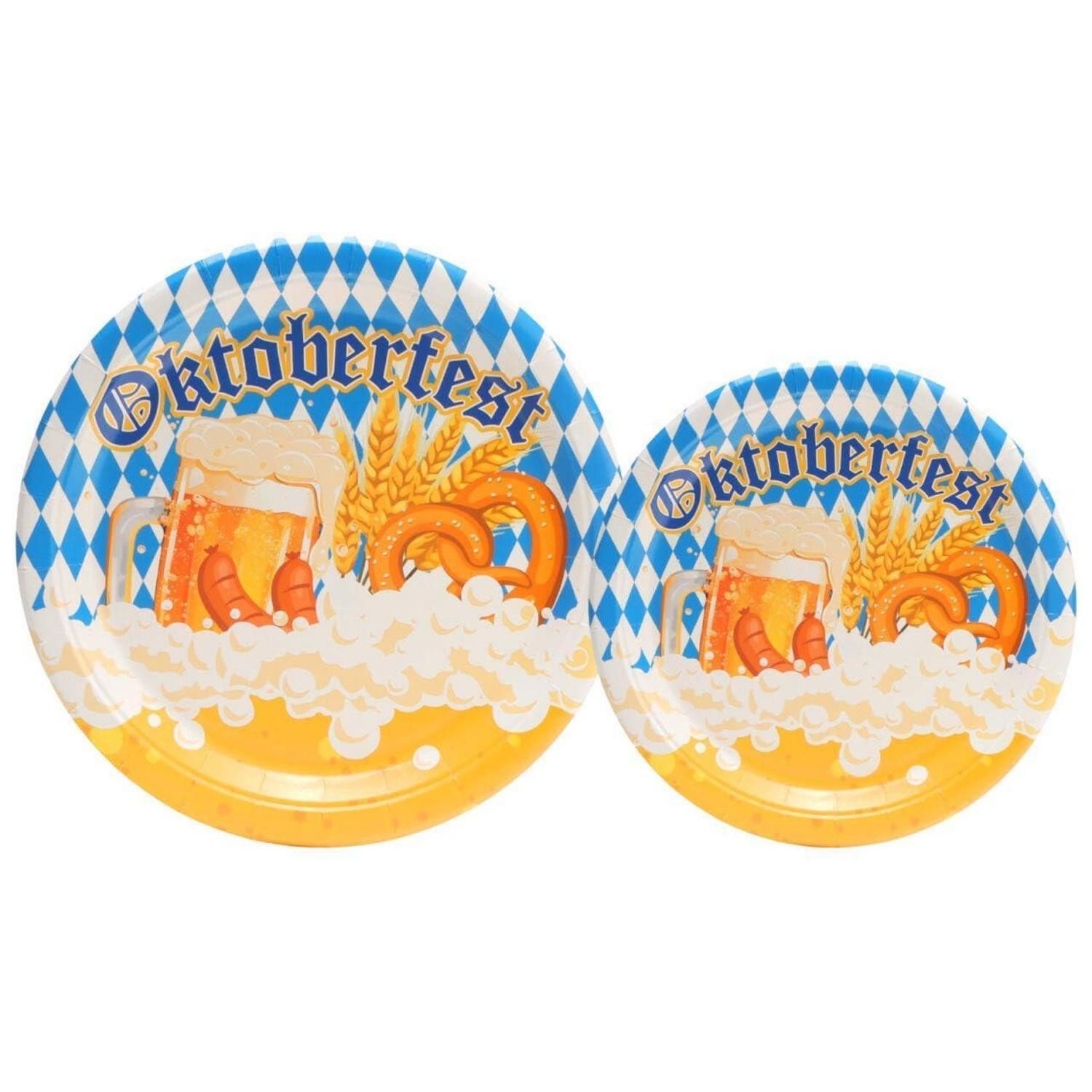 LuxusKollektion Pappteller Pappteller Oktoberfest Partygeschirr Einweg Gelb 50 Stück, (1 St)
