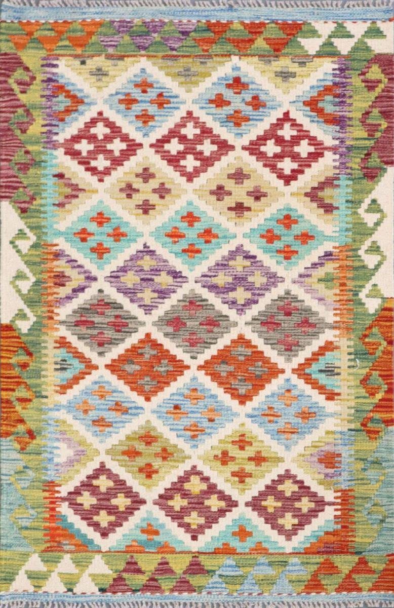 Orientteppich Kelim Afghan Trading, Nain Höhe: mm Handgewebter Orientteppich, 3 82x123 rechteckig