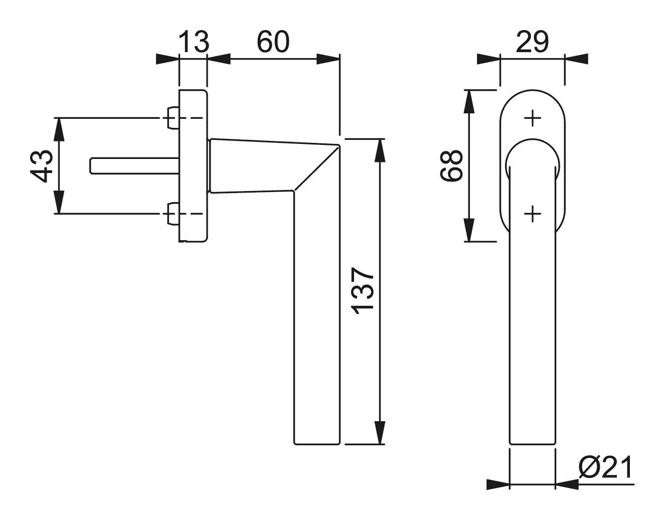 Thumbnail - HOPPE Fensterbeschlag duraPlus / Amsterdam 0400/U30, Aluminium-Dreh-/Kipp-Fenstergriff - silberfarben