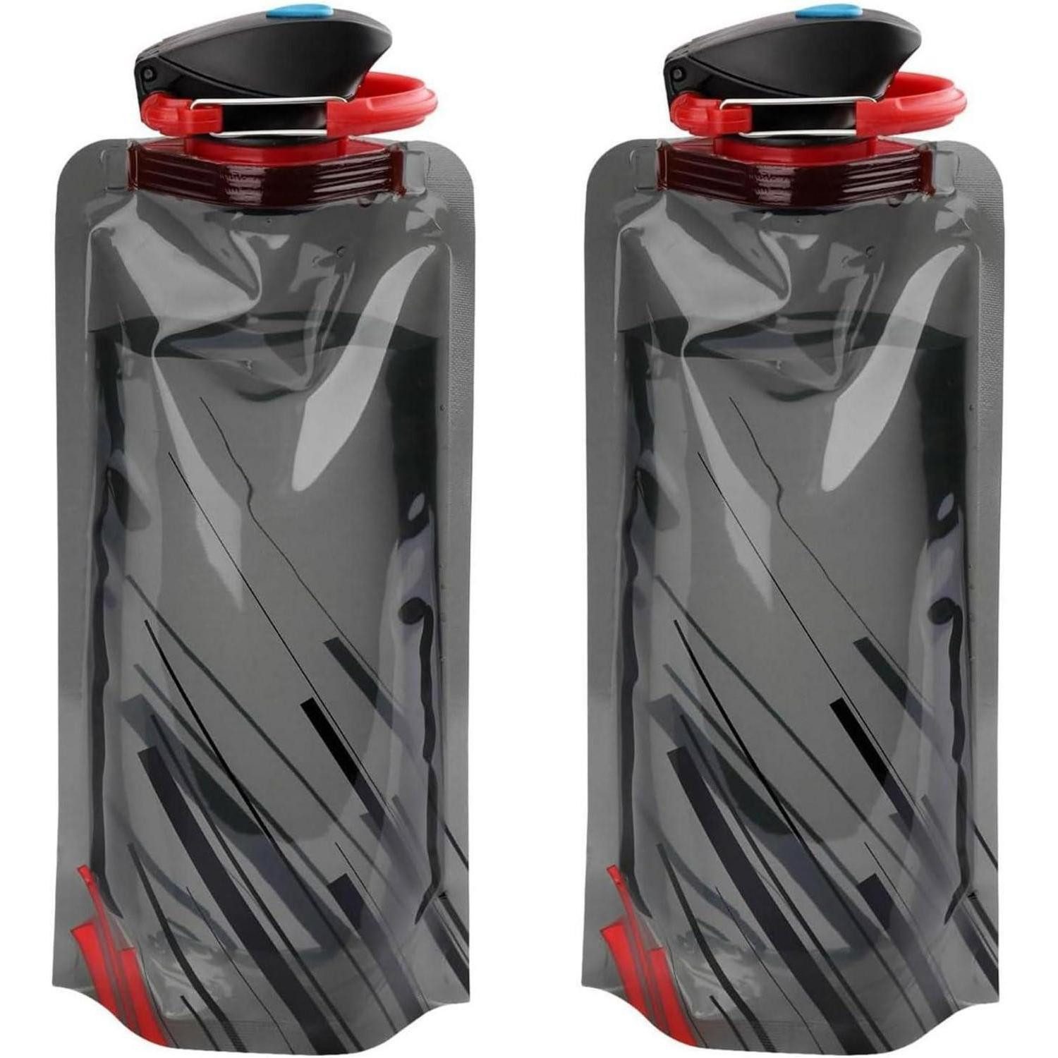 LuxusKollektion Trinkflasche Trinkflasche faltbar wiederverwendbar 2 Stück (Schwarz) 2 Stück