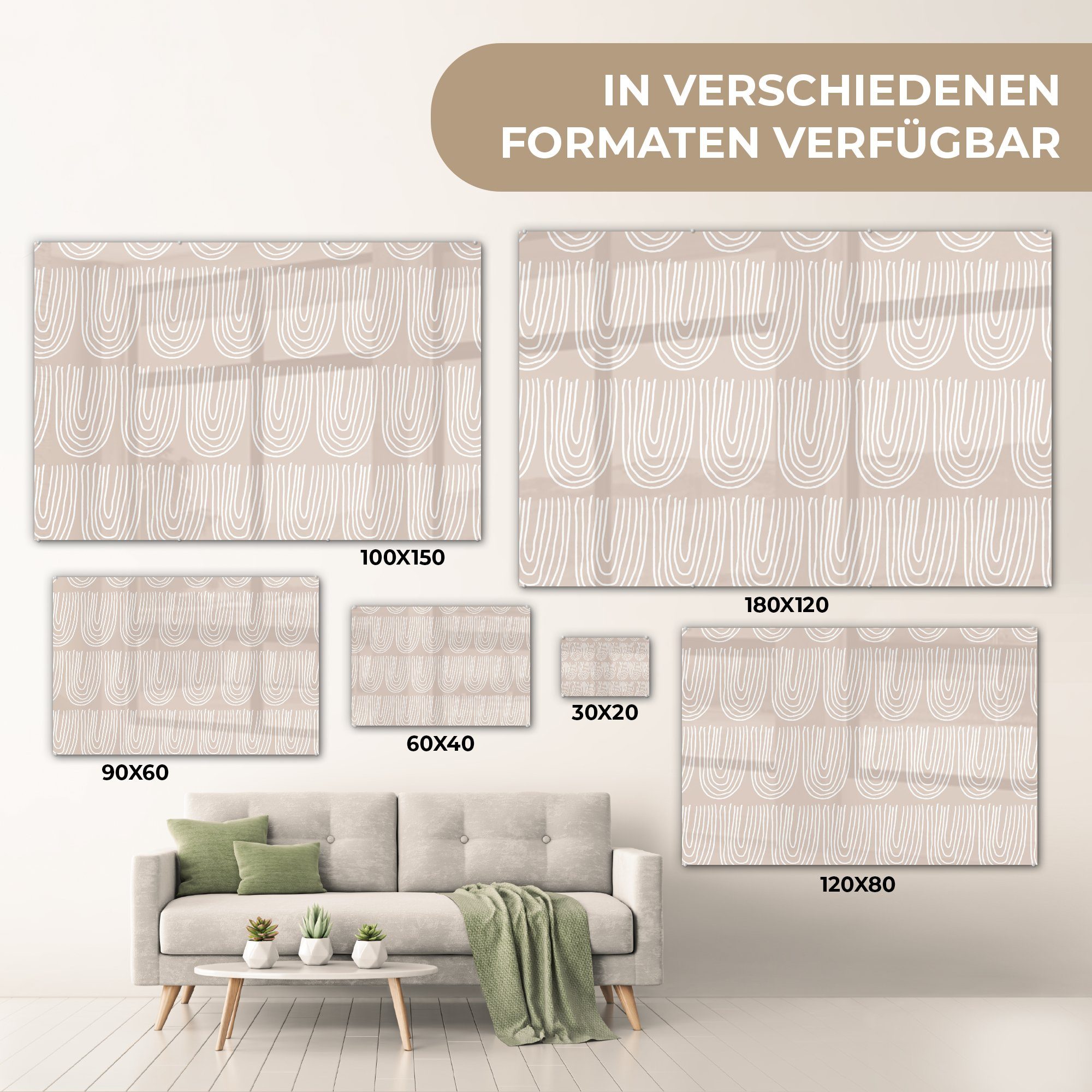 St), Acrylglasbild Sommer - Acrylglasbilder Schlafzimmer (1 MuchoWow Bögen Wohnzimmer Abstrakt, & -