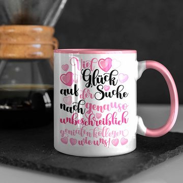 Trendation Tasse Trendation - Jobwechsel Tasse Geschenk Kollegin Abschiedsgeschenk Neuer Job Viel Glück Bei Der Suche Spruch