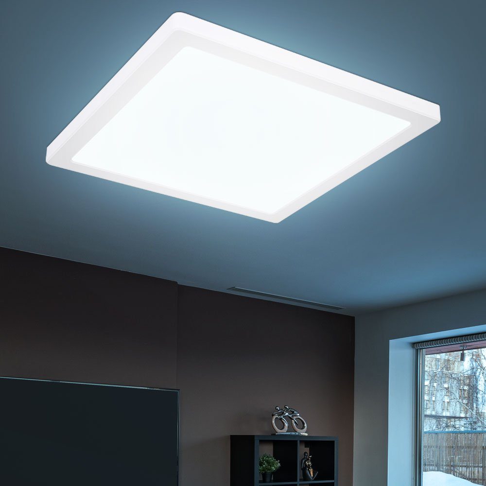 Neutralweiß, Kunststoff LED-Leuchtmittel LED LED Warmweiß, weiß Kaltweiß, 29,1 cm Wohnzimmerlampe verbaut, etc-shop B fest Deckenleuchte CCT Tageslichtweiß, Deckenleuchte,