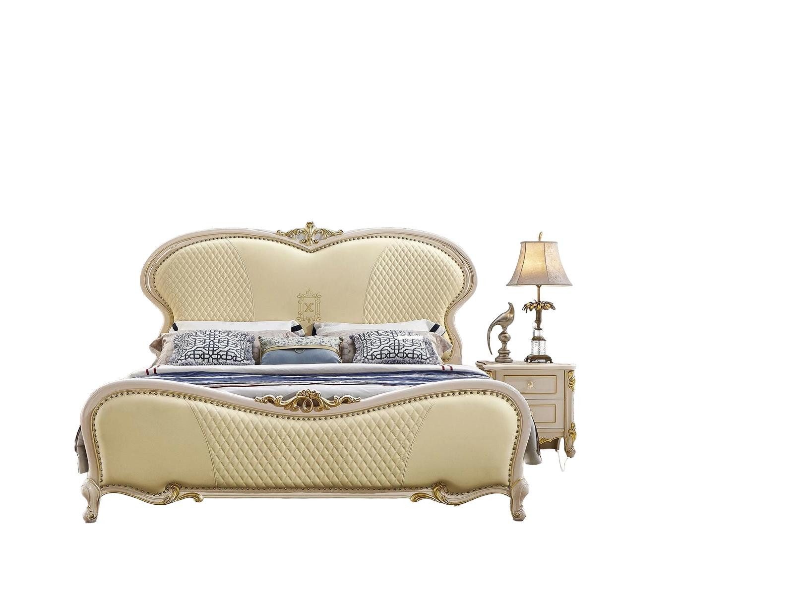 Xlmoebel Schlafzimmer-Set Klassisches Schlafzimmermöbelset in edlem Design, (3 tlg.Schlafzimmer Set (Bett + 2x Nachttisch), Hergestellt in Europa
