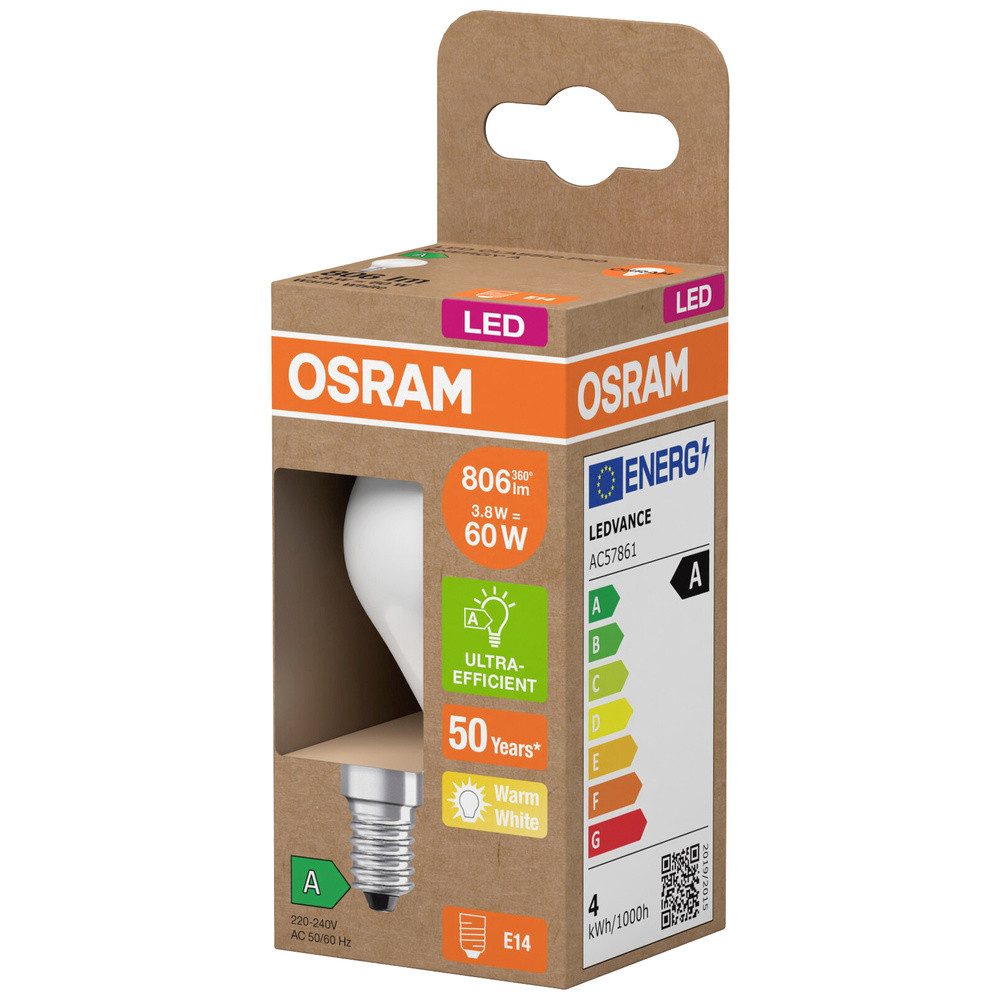 Osram LED-Leuchtmittel OSRAM HOMELIGHTING 4099854255816 LED EEK A (A - G) E14 Tropfenform 3.8