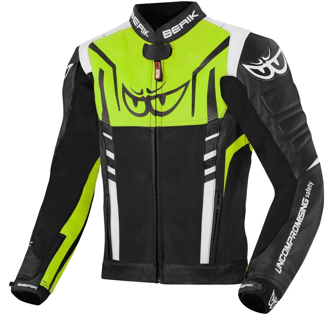 Berik Motorradjacke Striper Motorrad Lederjacke herausnehmbares Innenfutter