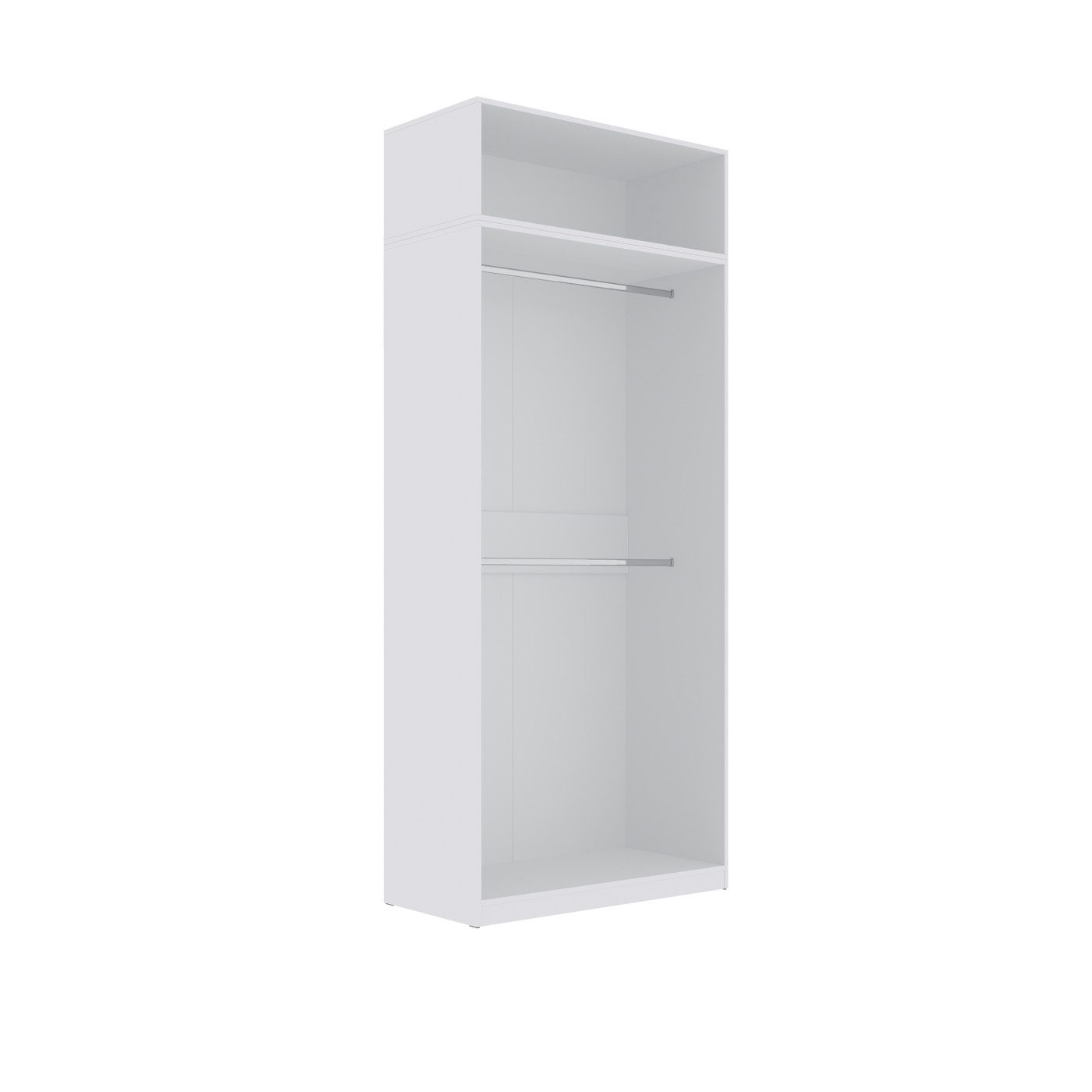 Marmex Möbel Aufsatzschrank TRES 01/1NB moderner offener Kleiderschrank mit Kleiderstangen (2-St) Modulschränke, begehbarer Kleiderschrank