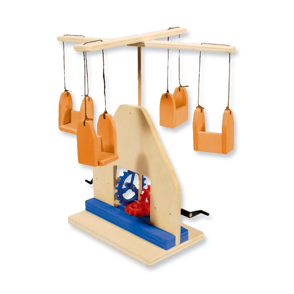 matches21 HOME & HOBBY Karussell mit Getriebe Kinder Werkset Holzbaukasten