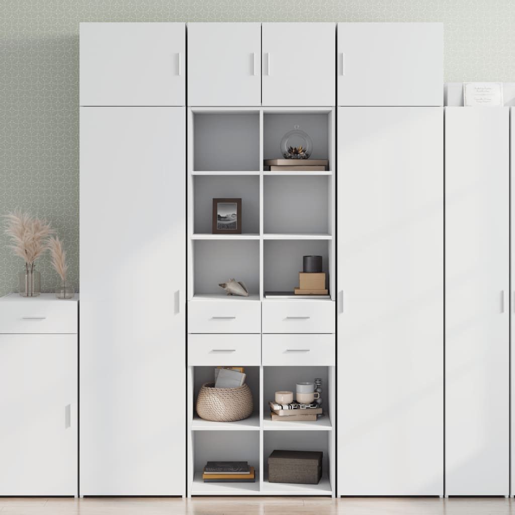 furnicato Highboard Elegantes in Weiß 70 x 42,5 x 185 cm (1 St), Stabiler Vorratsschrank mit viel Stauraum und feuchtigkeitsbeständig