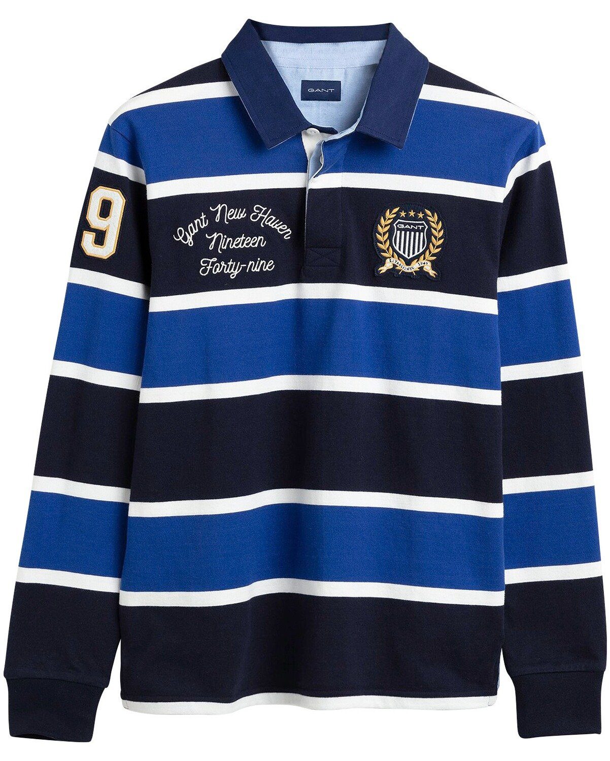 Rugby-Polo Crisp Blockstreifen Poloshirt mit Blue Gant