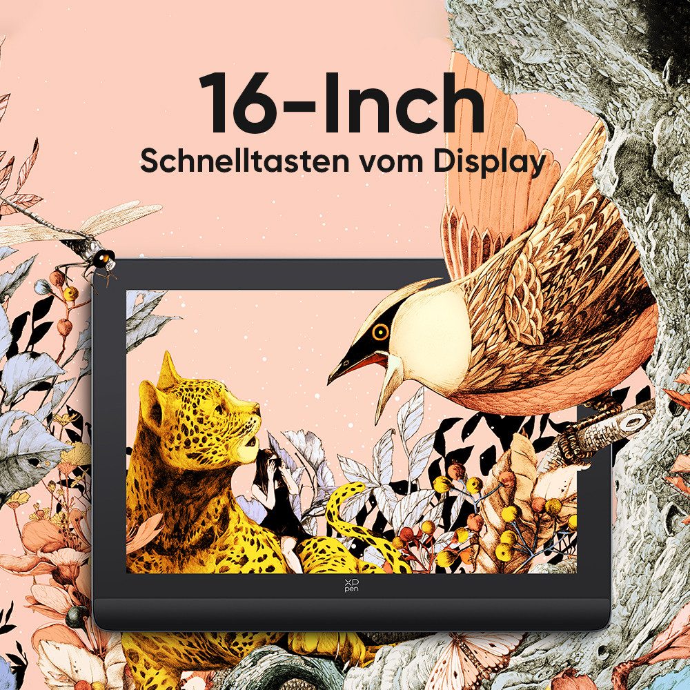 XP-PEN Artist pro16( Gen2)  Grafiktablett (16", 16K-Druck, 2.5K Display, entspiegelt, kabellose Fernbedienung)