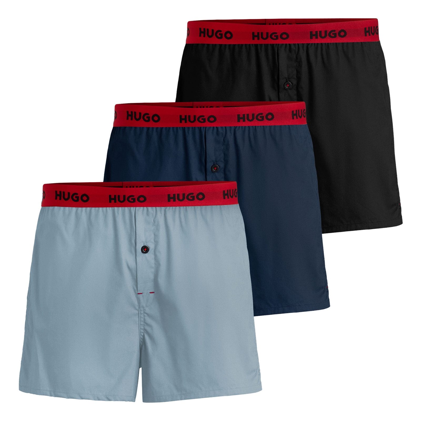 HUGO Boxershorts Woven Boxer (3-St., 3er Set) mit umlaufendem Logo-Schriftz günstig online kaufen