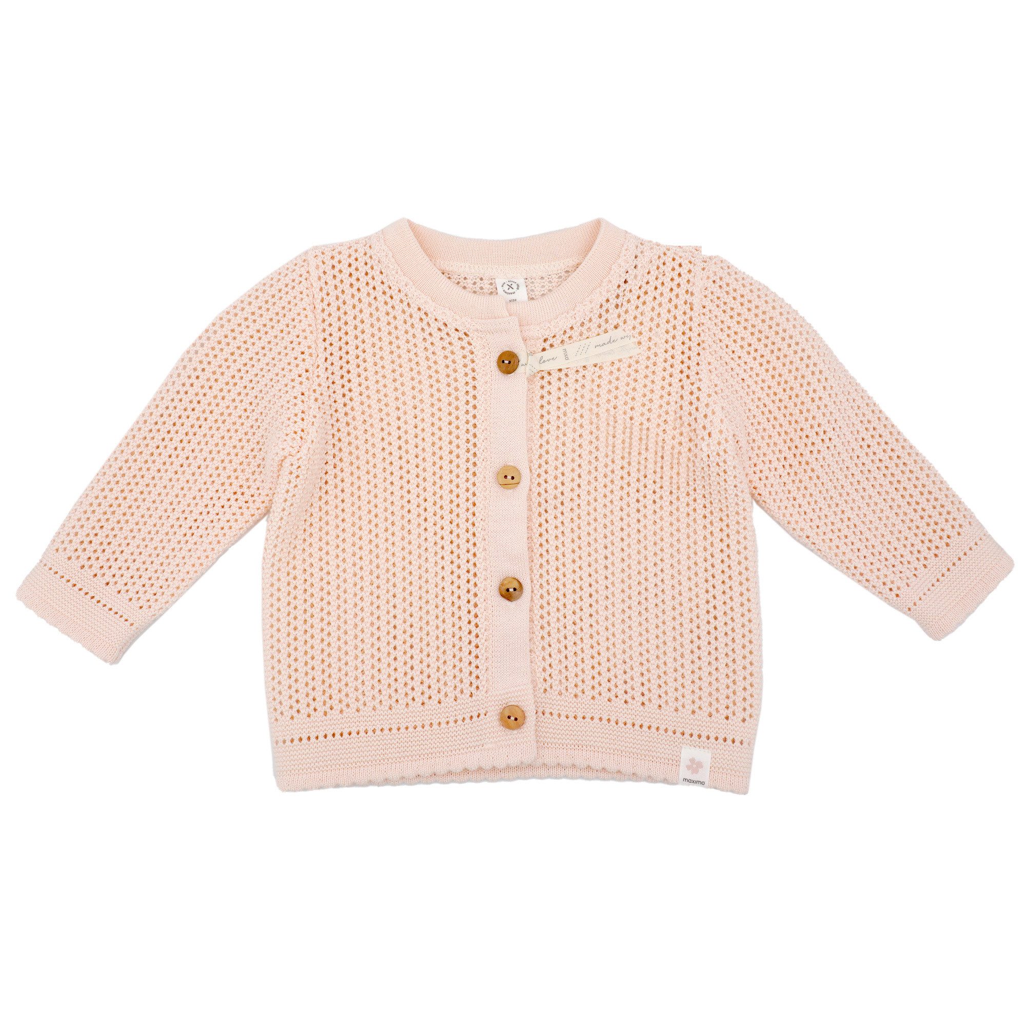 Fleecejacke GOTS BABY-Strickjacke,Struktur Knöpfe