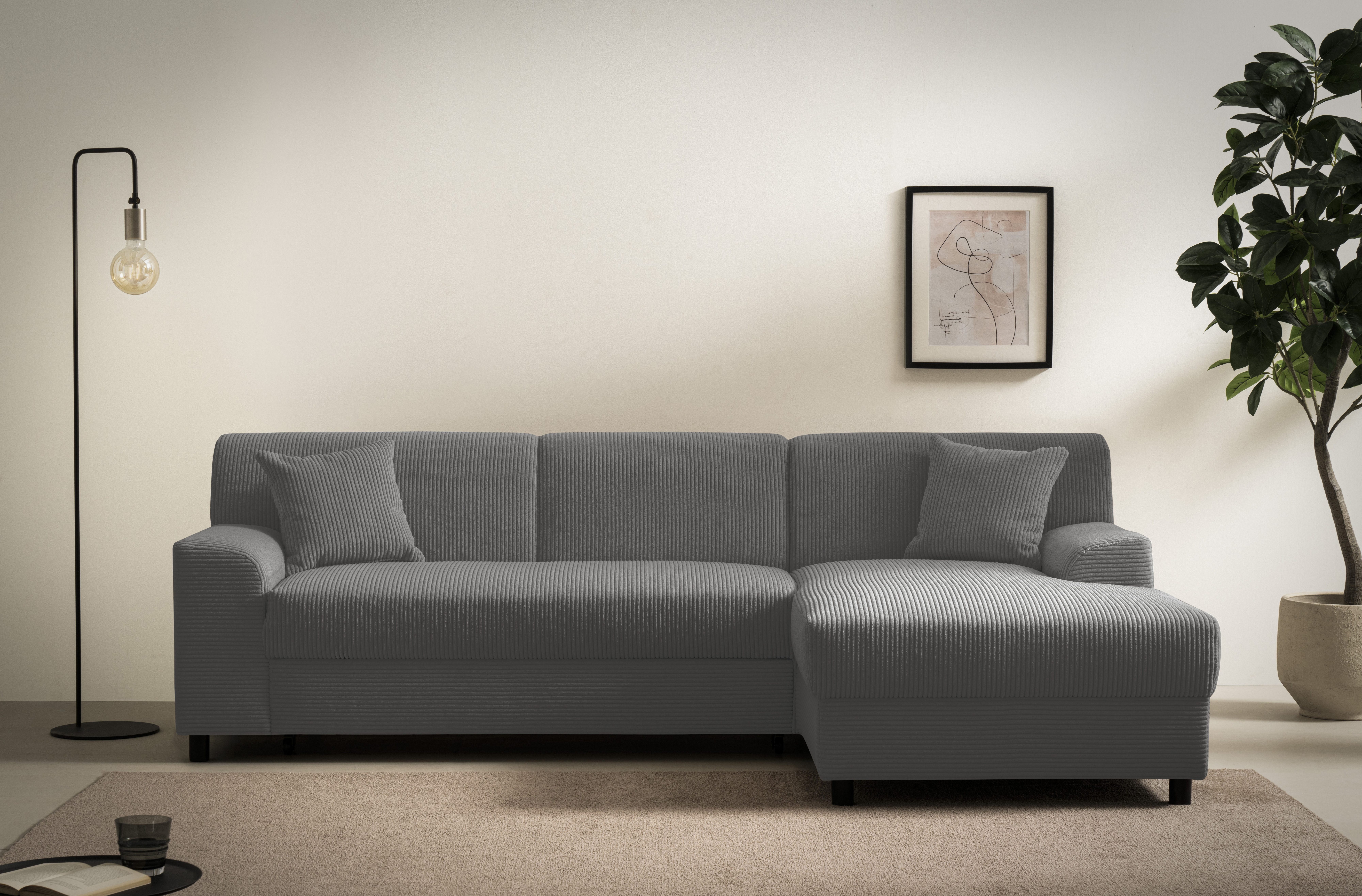 DOMO collection Ecksofa "Turah 2, Cord oder Luxus-Microfaser, mit Federkern günstig online kaufen