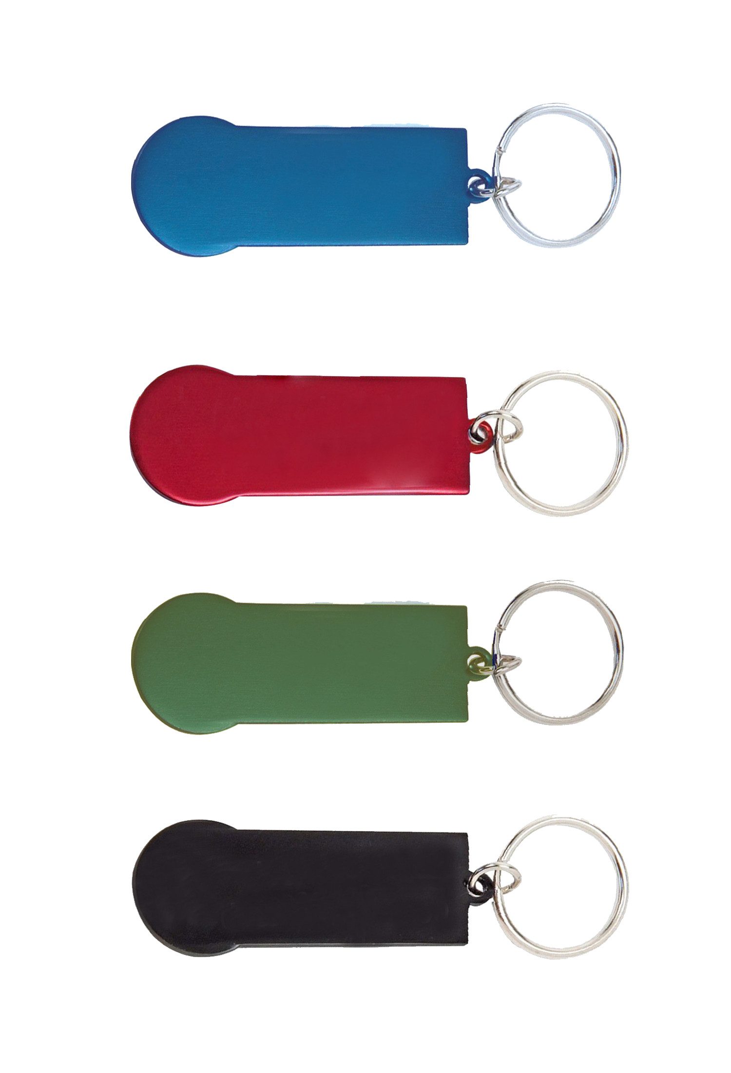 Best Offer Schlüsselanhänger 4x Metall-Schlüsselanhänger mit Einkaufschip / günstig online kaufen