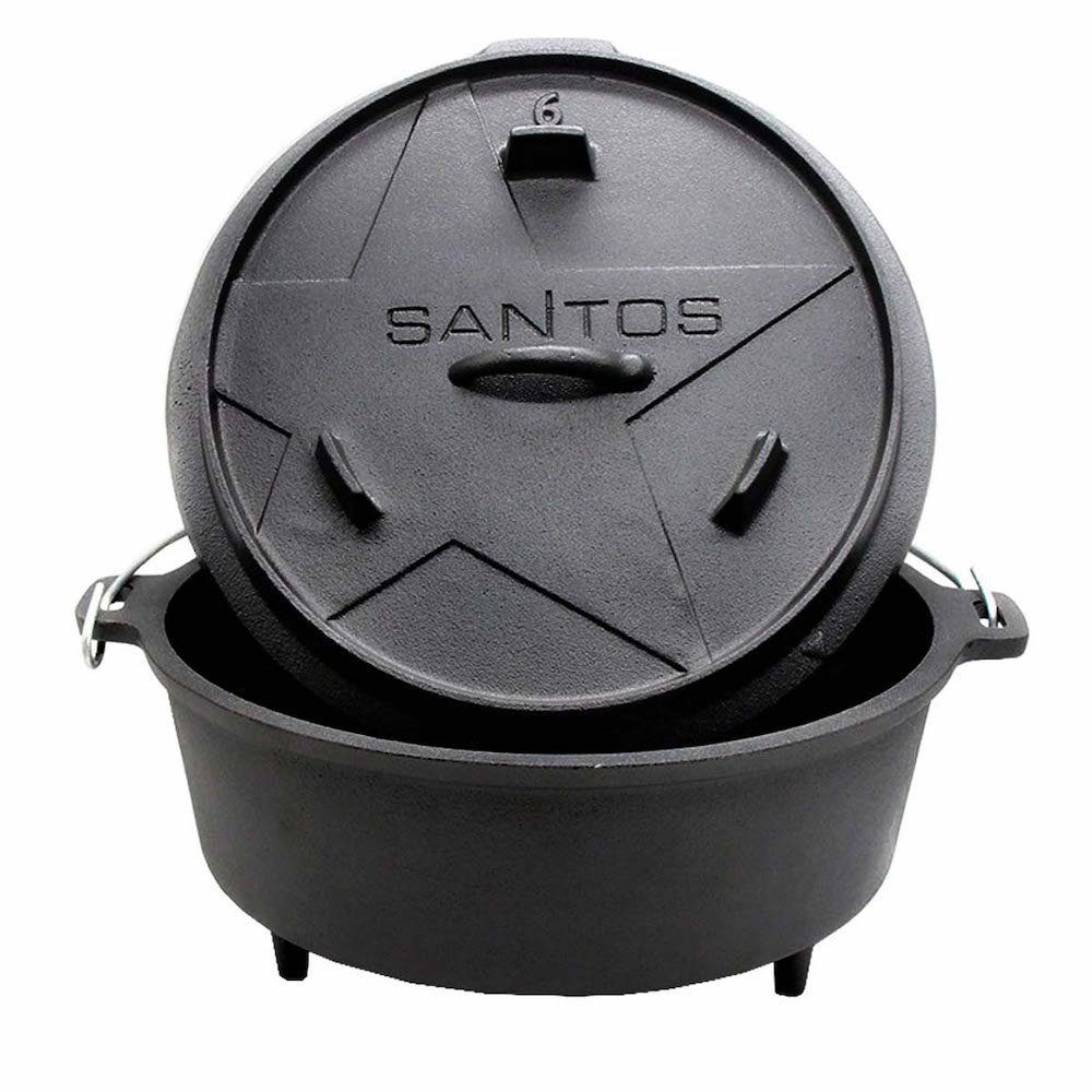 PROREGAL® Grilltopf Dutch Oven 6qt mit Füßen, Gusseisen
