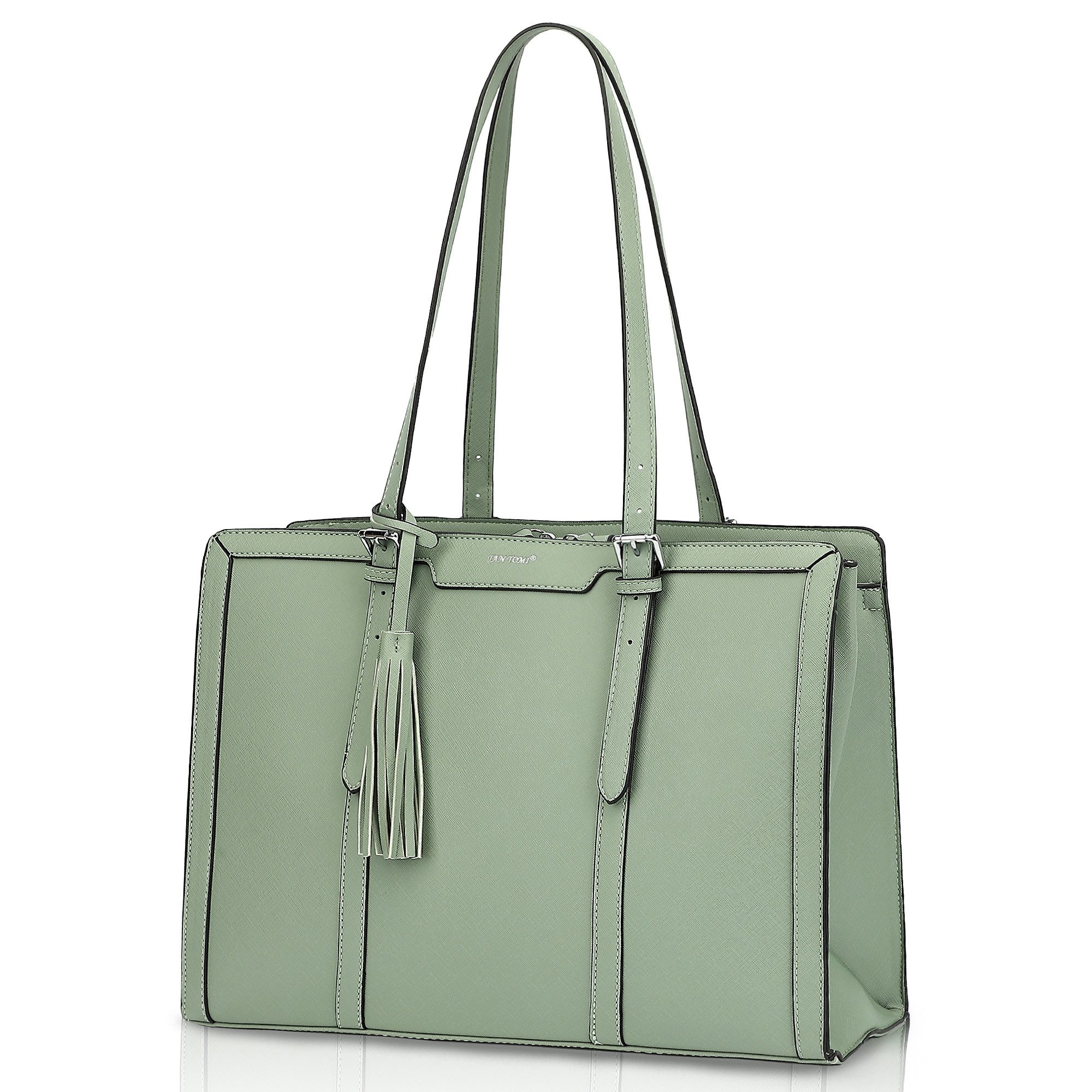 TAN.TOMI Aktentasche Damen Shopper Große Business Handtasche Gross Laptop Tasche, 15.6 Zoll Notebooktasche mit 3 Fächern für Büro Arbeit Schule