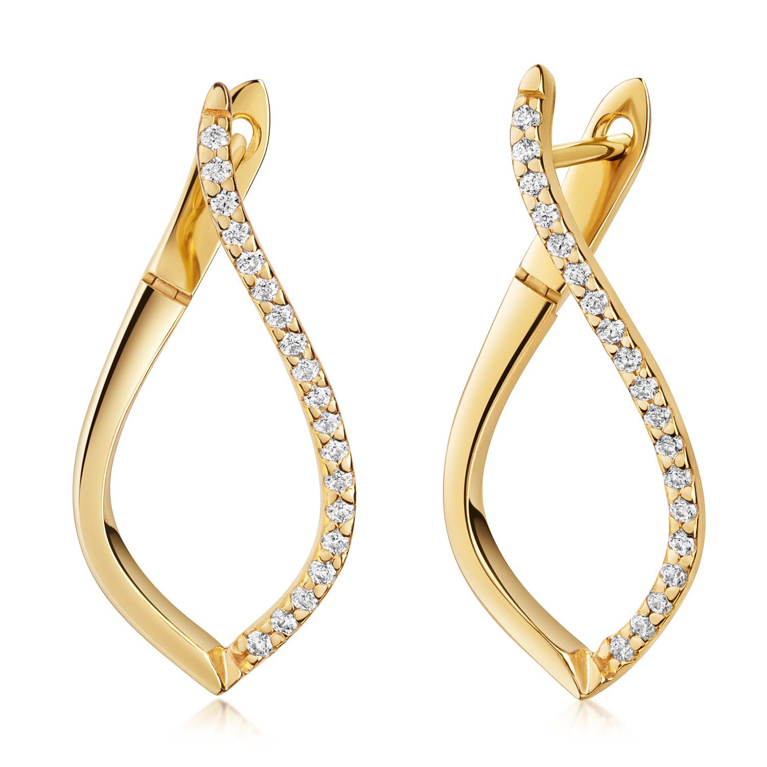 NICEANDnoble Paar Creolen 925er Silber Creolen vergoldet mit Zirkonia günstig online kaufen