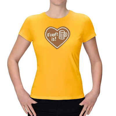 Jimmys Textilfactory Kostüm T-Shirt Oktoberfest Herz O zapft is Wiesn München 15 Farben XS - 3XL