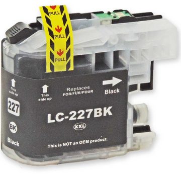 D&C Kompatibel Brother LC-225 XXL, LC-227 XXL Multipack 4-Farben (Schwarz, Tintenpatrone (DW)