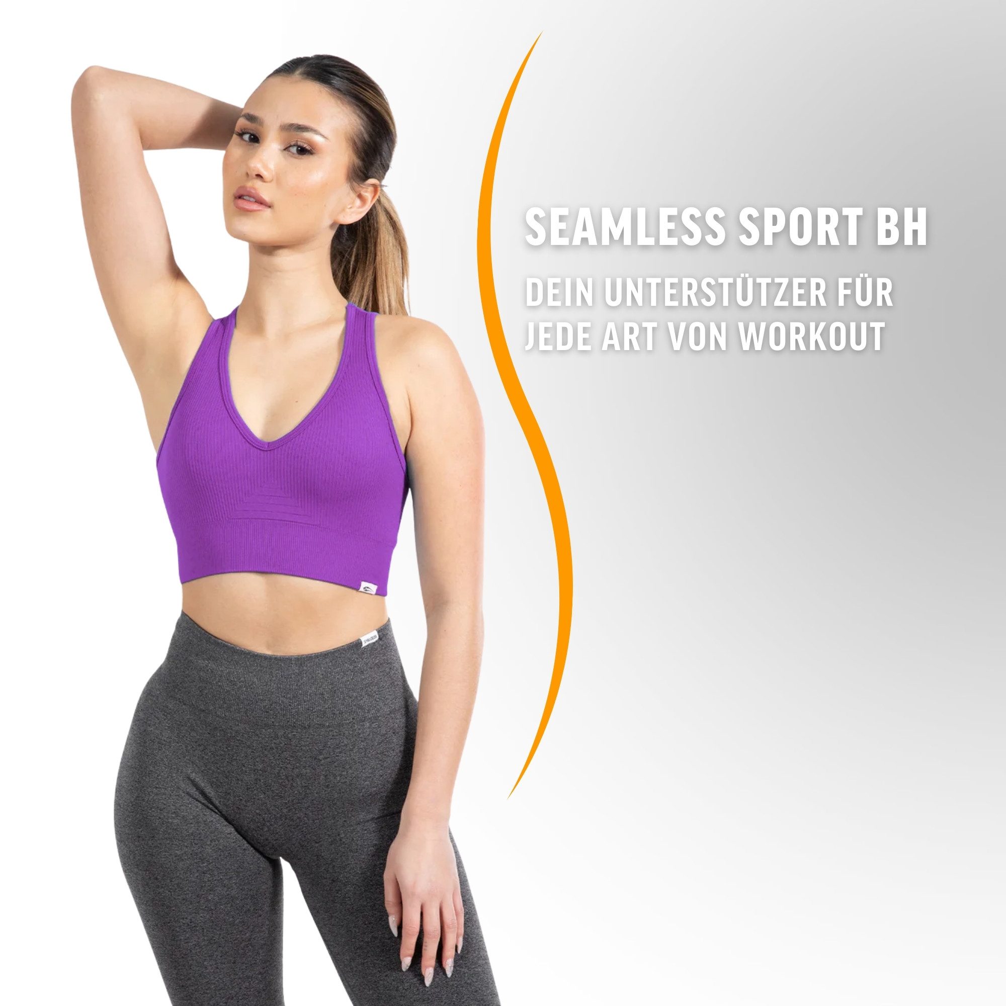 Smilodox Sport-BH Amaze Pro, Seamless Sport Bra Gerippter Stoff Fitness Yoga Alltag Raberback Top, Atmungsaktiv, ohne Bügel, Fitness