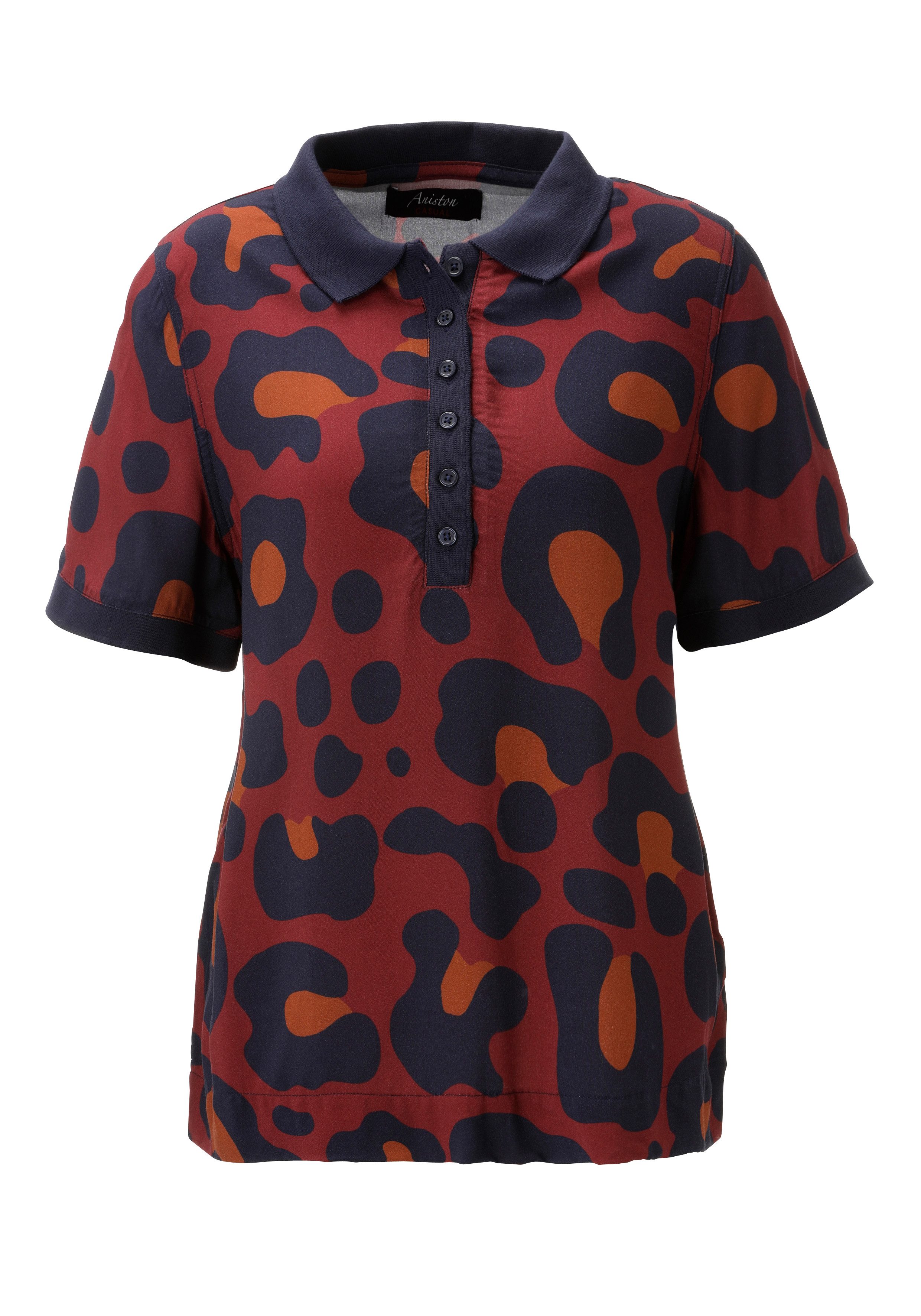 Aniston CASUAL Kurzarmbluse im extravaganten Animal-Print- jedes Teil ein Unikat – Bild 5 von 5