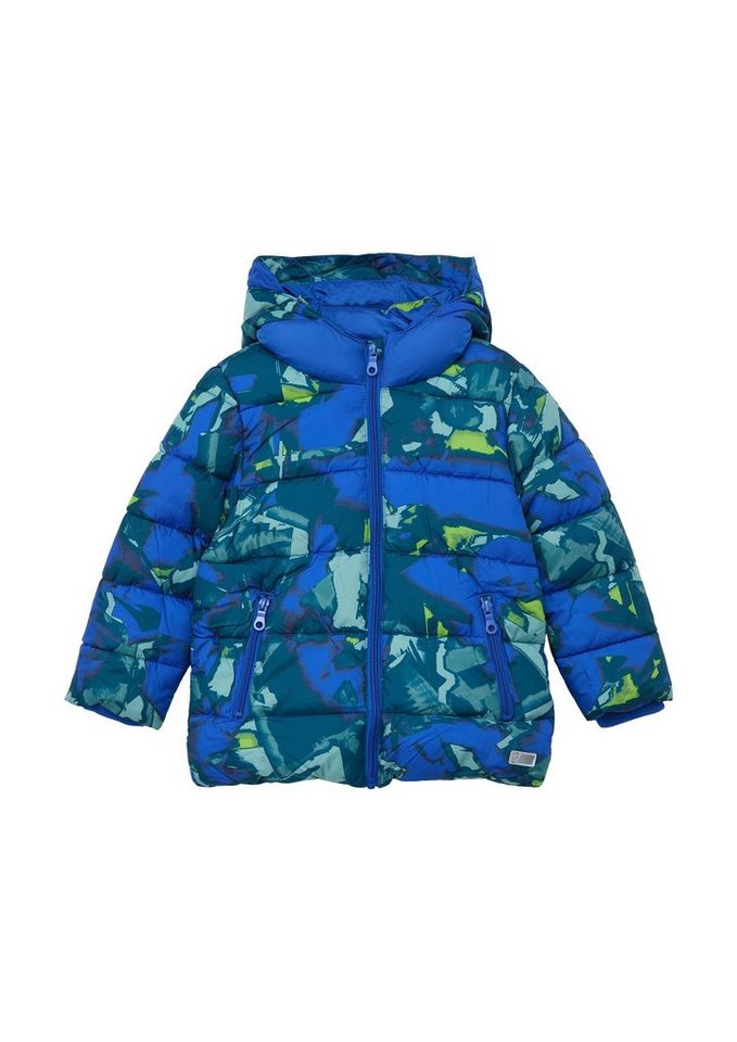 s.Oliver Junior Steppjacke mit Allover-Muster, Saum mit Gummizug und zwei  Reißverschlusstaschen