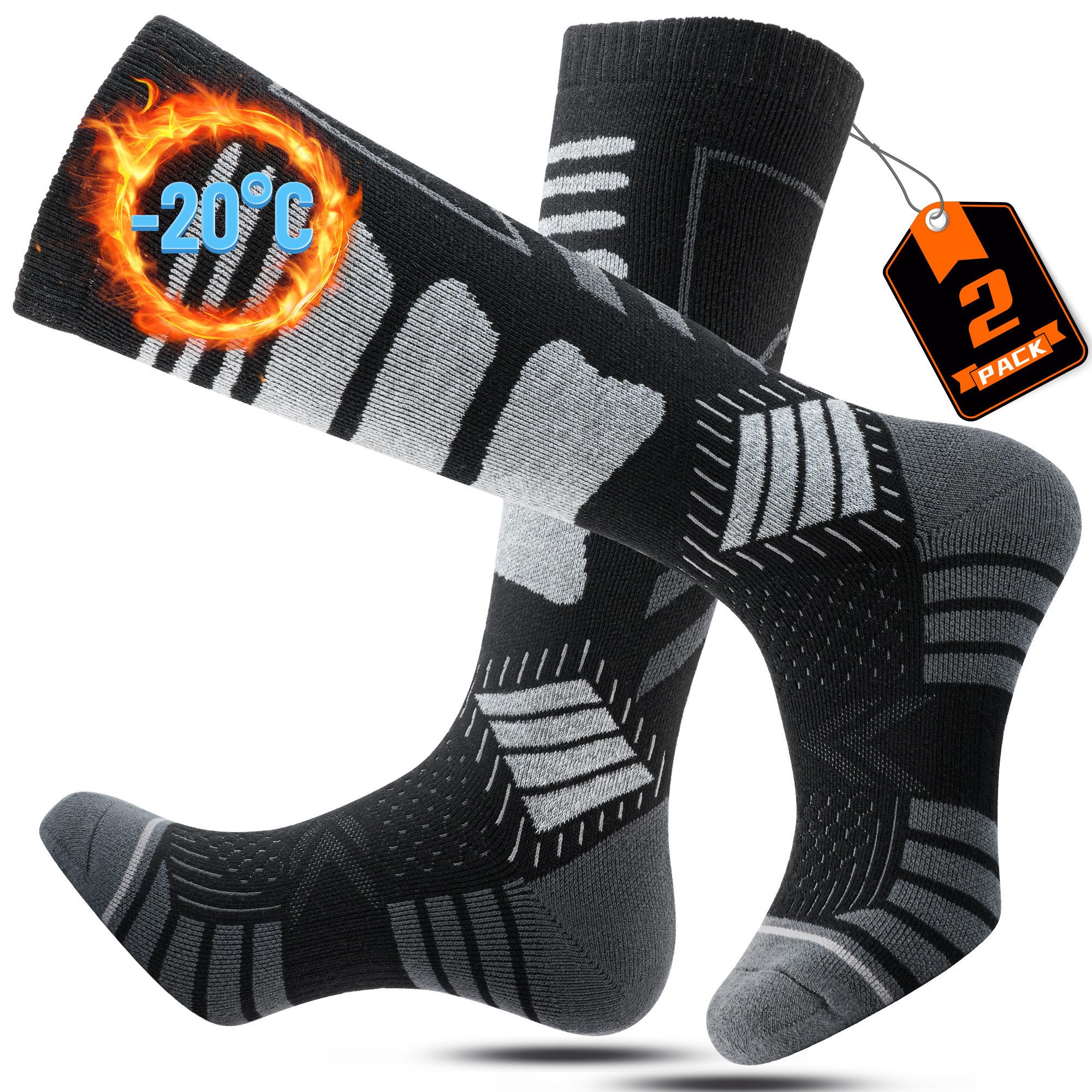 TANSTC Skisocken Merino Socken Herren Damen Thermosocken Wintersocken Kniestrümpfe Wärmend,elastisch,atmungsaktiv,temperaturregulierend,strapazierfähig